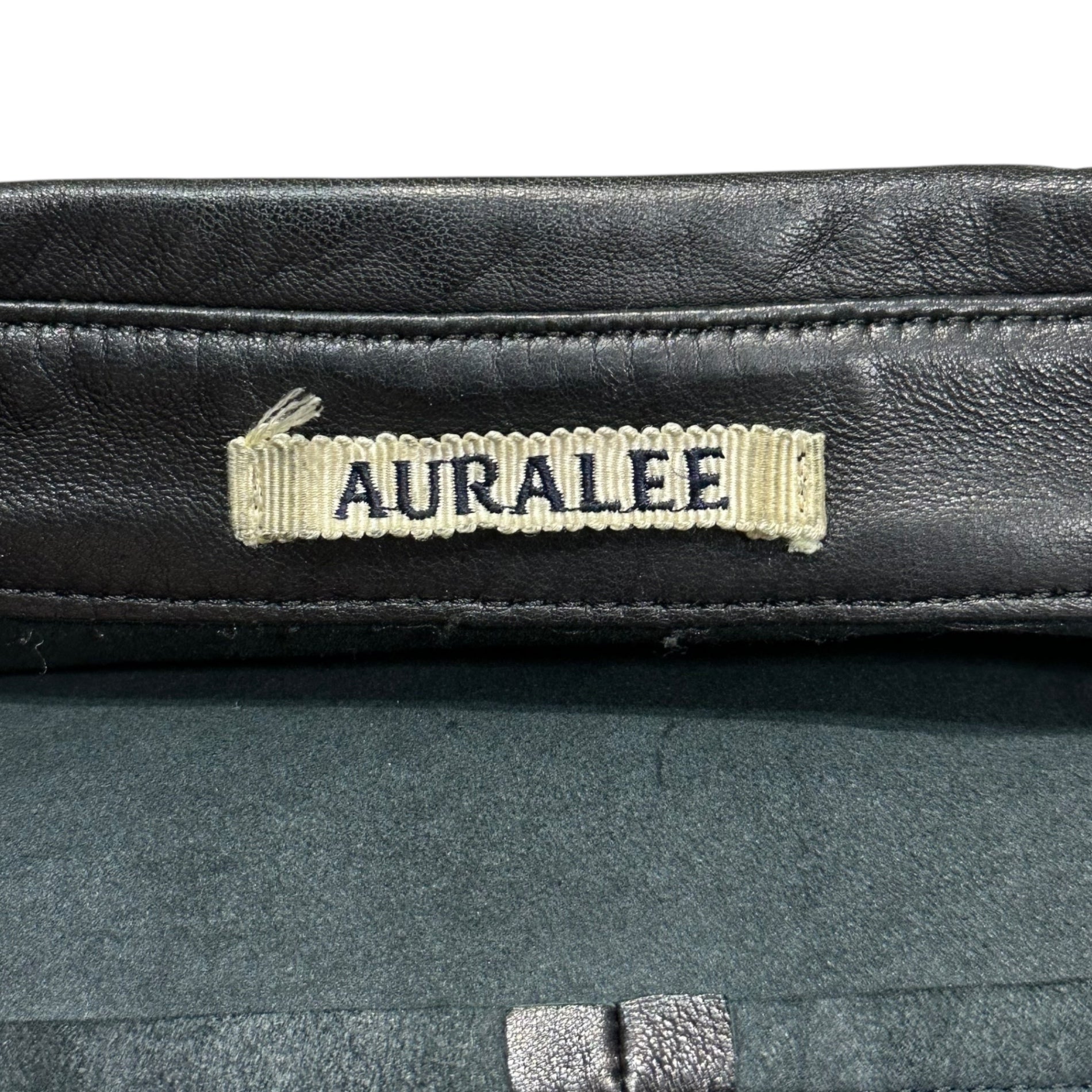 AURALEE(オーラリー) 20SS LAMB LEATHER HALF SLEEVE SHIRTS ラムレザー 半袖 シャツ ラムスキン A20SS03RL 1(ウィメンズM、メンズXS相当) ブラック