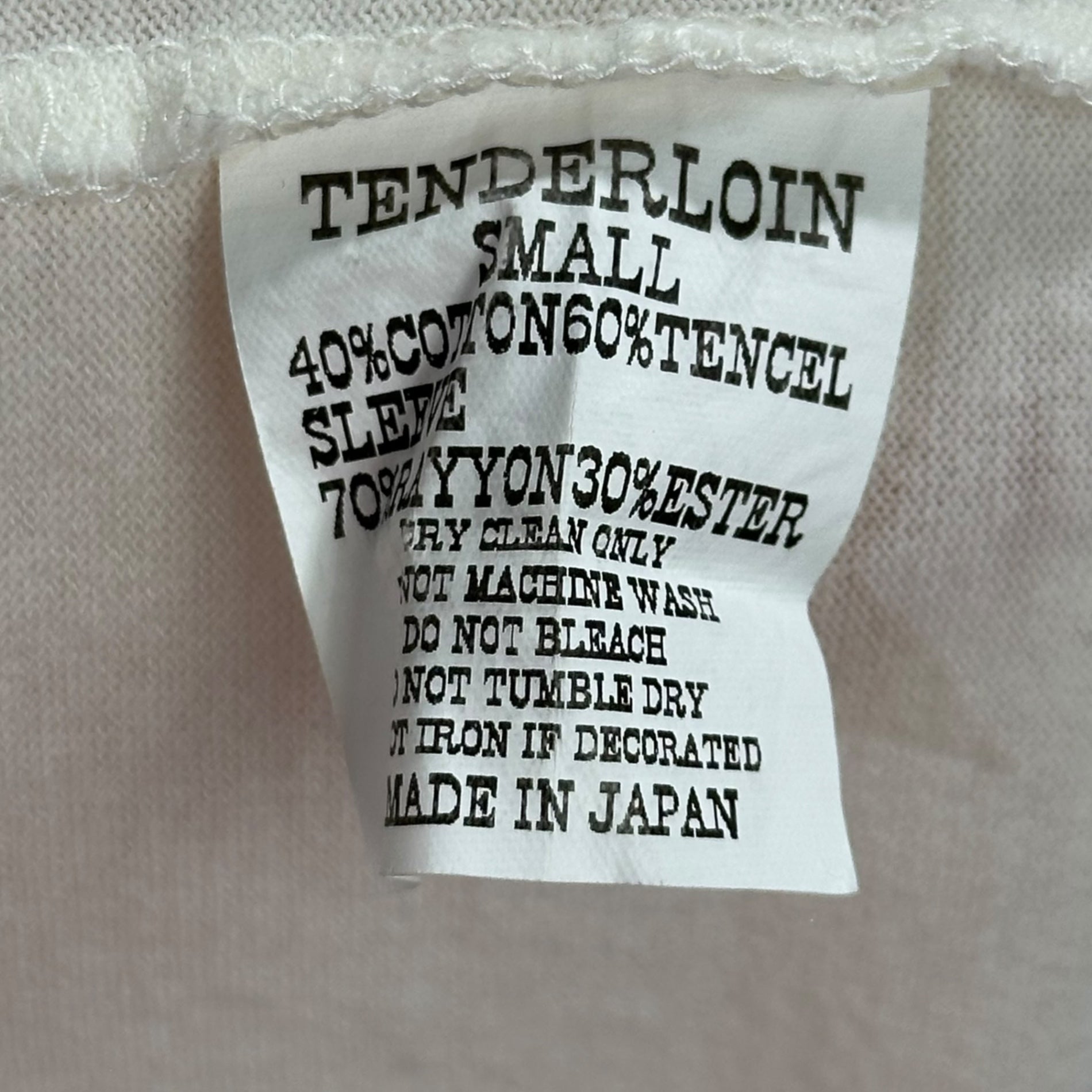 TENDERLOIN(テンダーロイン) Raglan Sleeve Crew Neck T-Shirt ラグラン スリーブ クルーネック Tシャツ S アイボリー×グリーン