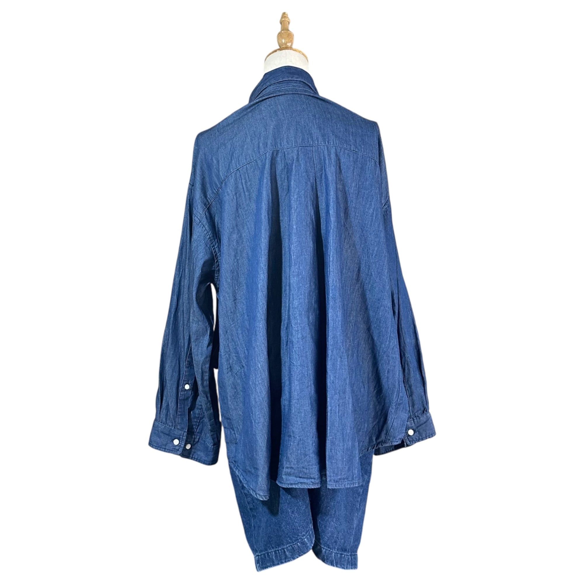 snidel(スナイデル) Over Shirt Docking Mini Dress オーバー シャツ ドッキング ミニ ワンピース - デニム SWFO222031 1(S程度) インディゴ 長袖