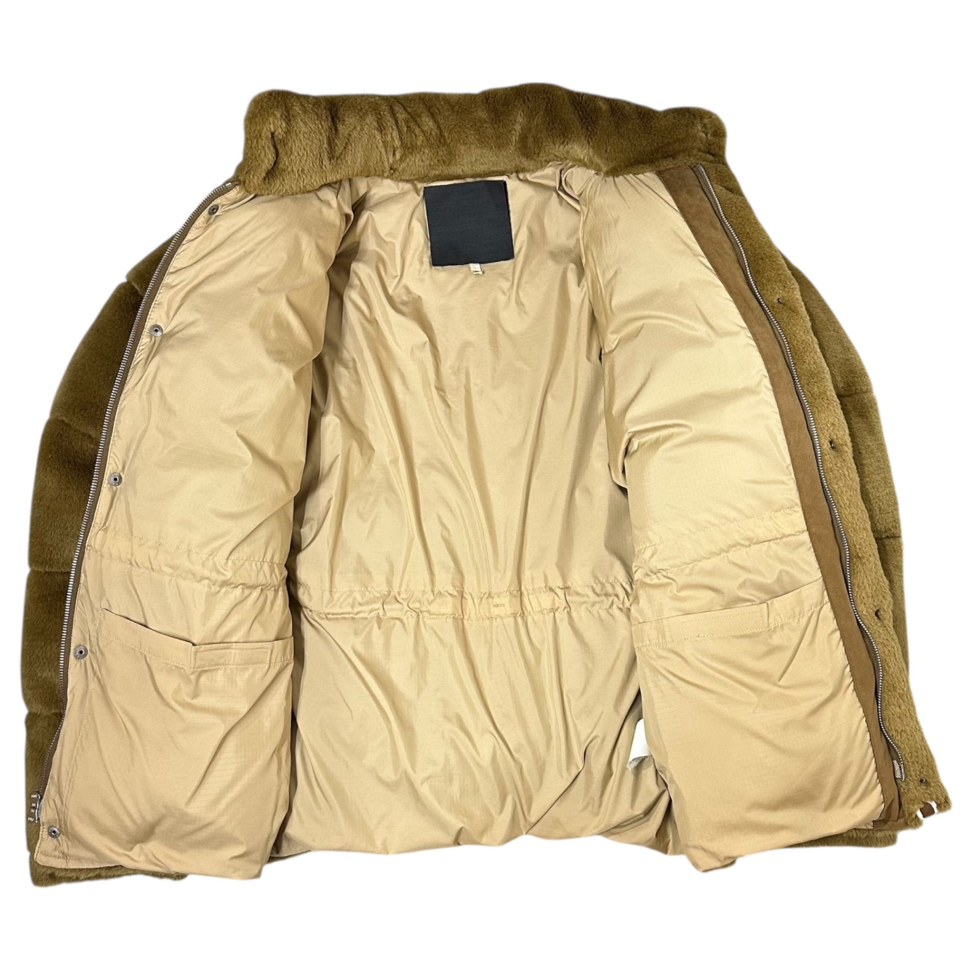 BAPE BY A BATHING APE(ベイプ バイ アベイシングエイプ) Faux Fur White Goose Down Jacket Blouson フェイク ファー ホワイト グース ダウン ジャケット ブルゾン M ブラウン