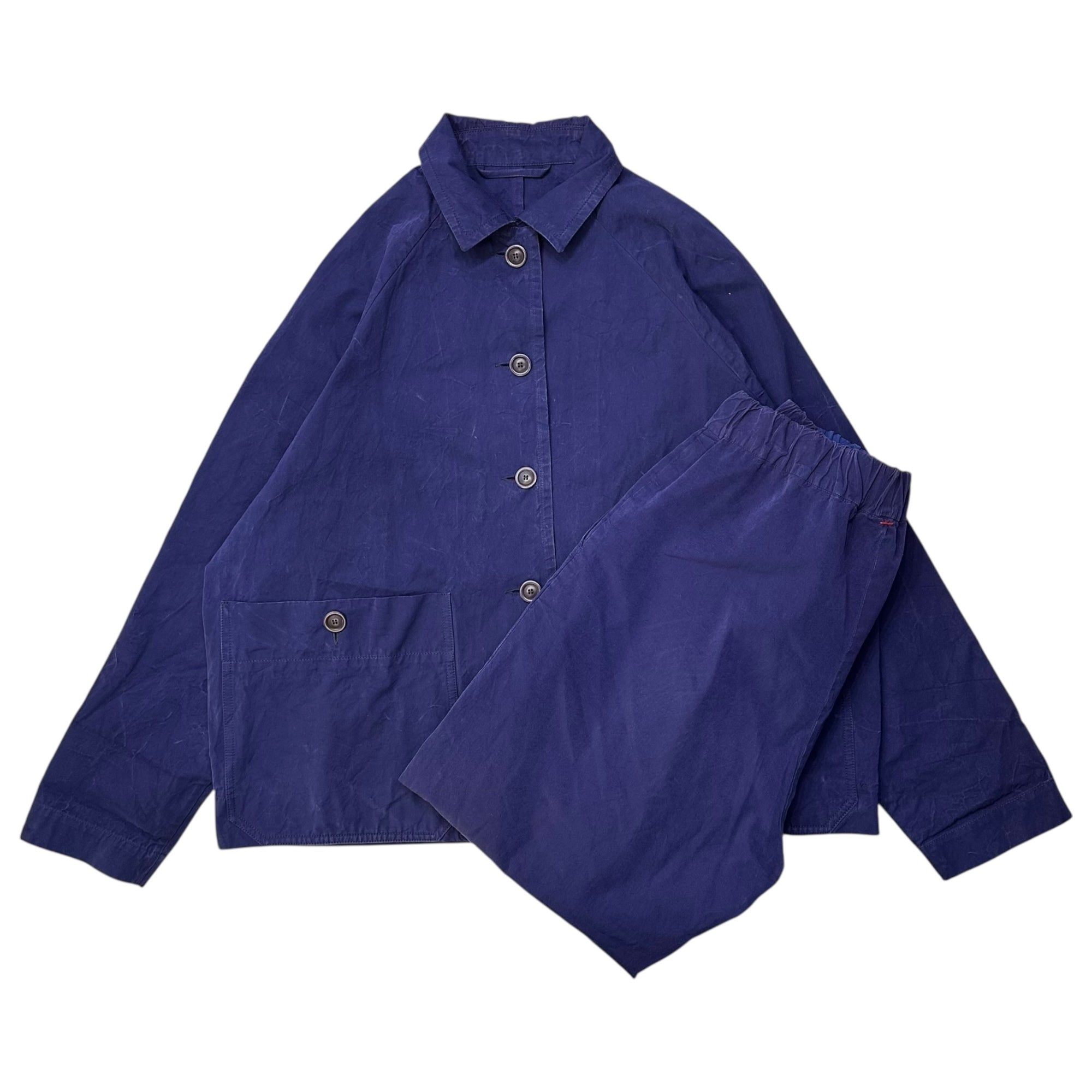 CASEY CASEY(ケイシーケイシー) French Coverall Set フレンチ カバーオール セットアップ XS ネイビー