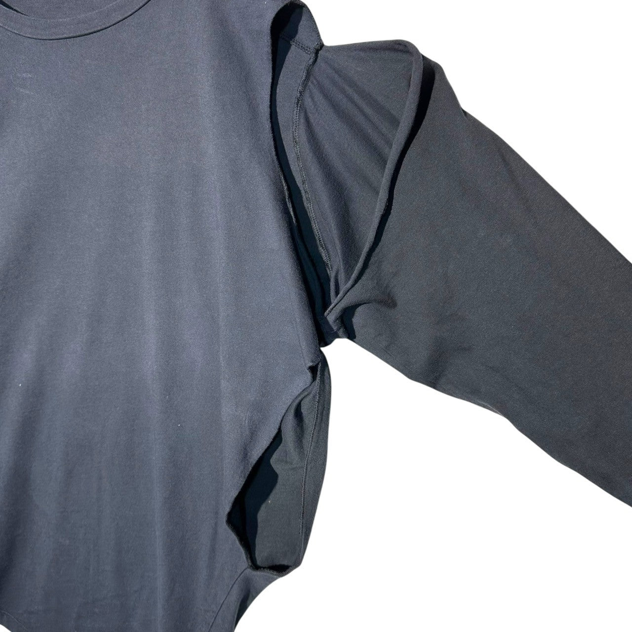 Maison Martin Margiela(メゾン マルタンマルジェラ) 00's Archive Asymmetrical Side-Open S/S T-Shirt アーカイブ アシンメトリー サイドオープン 半袖 Tシャツ XL ネイビー 白タグ