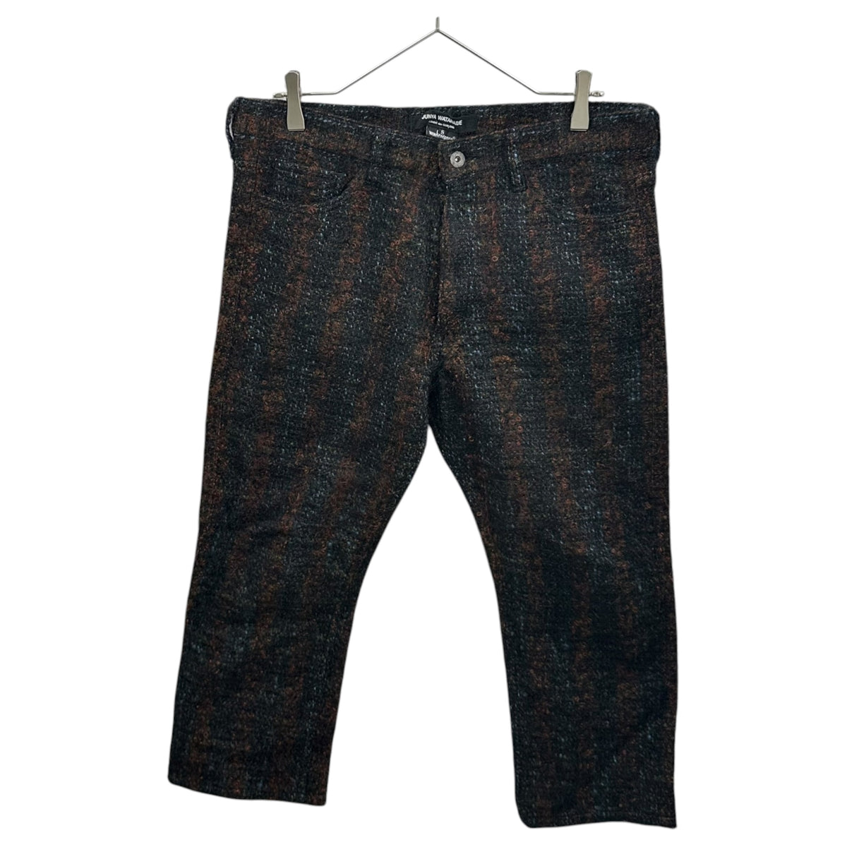 JUNYA WATANABE COMME des GARCONS(ジュンヤワタナベコムデギャルソン) 2005AW Mohair-Blend Windstopper Liner Check Pants モヘヤ混 ウインドストッパーインナー チェック パンツ JP-P009 S ブラック×オレンジ×ブルー AD2005