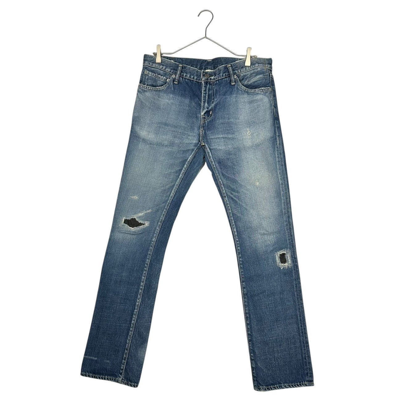 VISVIM(ビズビム/ヴィズヴィム) FLUXS Serge de nimes 06D4 ヴィンテージ 加工 デニム パンツ W36/L30 インディゴ スネークパッチ ダメージ リペア加工