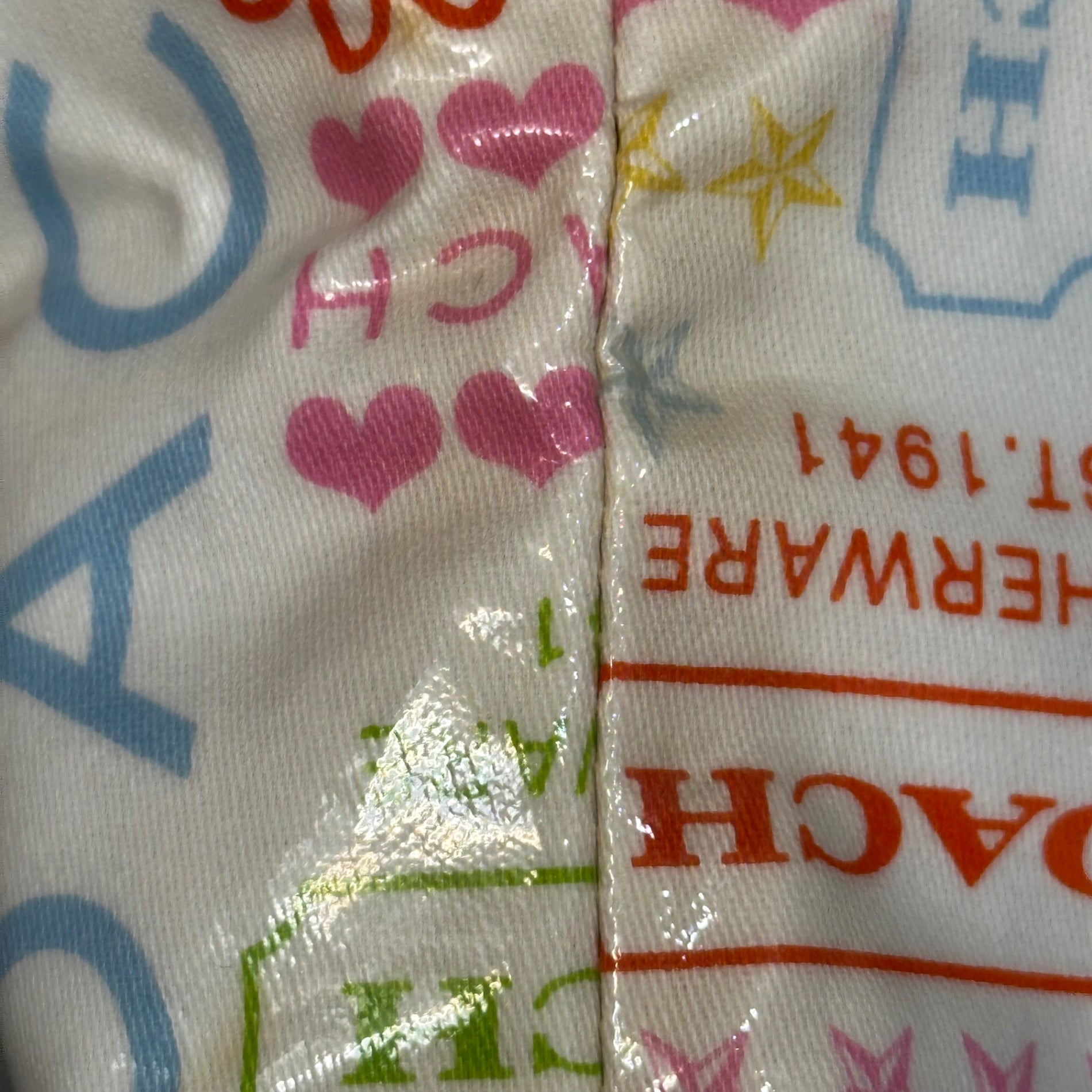 COACH(コーチ) All-Over Print Vanity Pouch 総柄 バニティ ポーチ マルチカラー エナメル