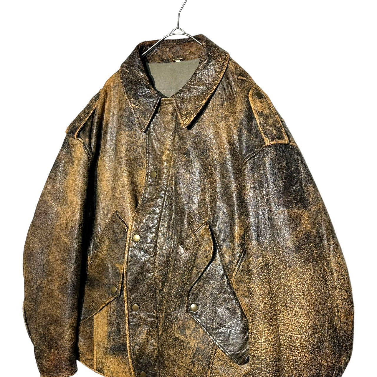 YOHJI YAMAMOTO(ヨウジヤマモト) 80's Inside brand logo lambskin single leather jacket short length 80年代 内側 ブランド ロゴ ラムスキン シングル レザー ジャケット 短丈 M ブラウン