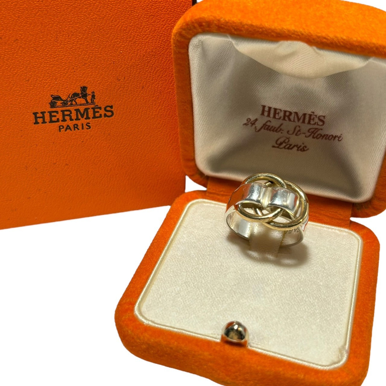 HERMES(エルメス) Deux anneaux Ring ドゥザノー リング 55(15号) シルバー×ゴールド SV925/K18 YG750