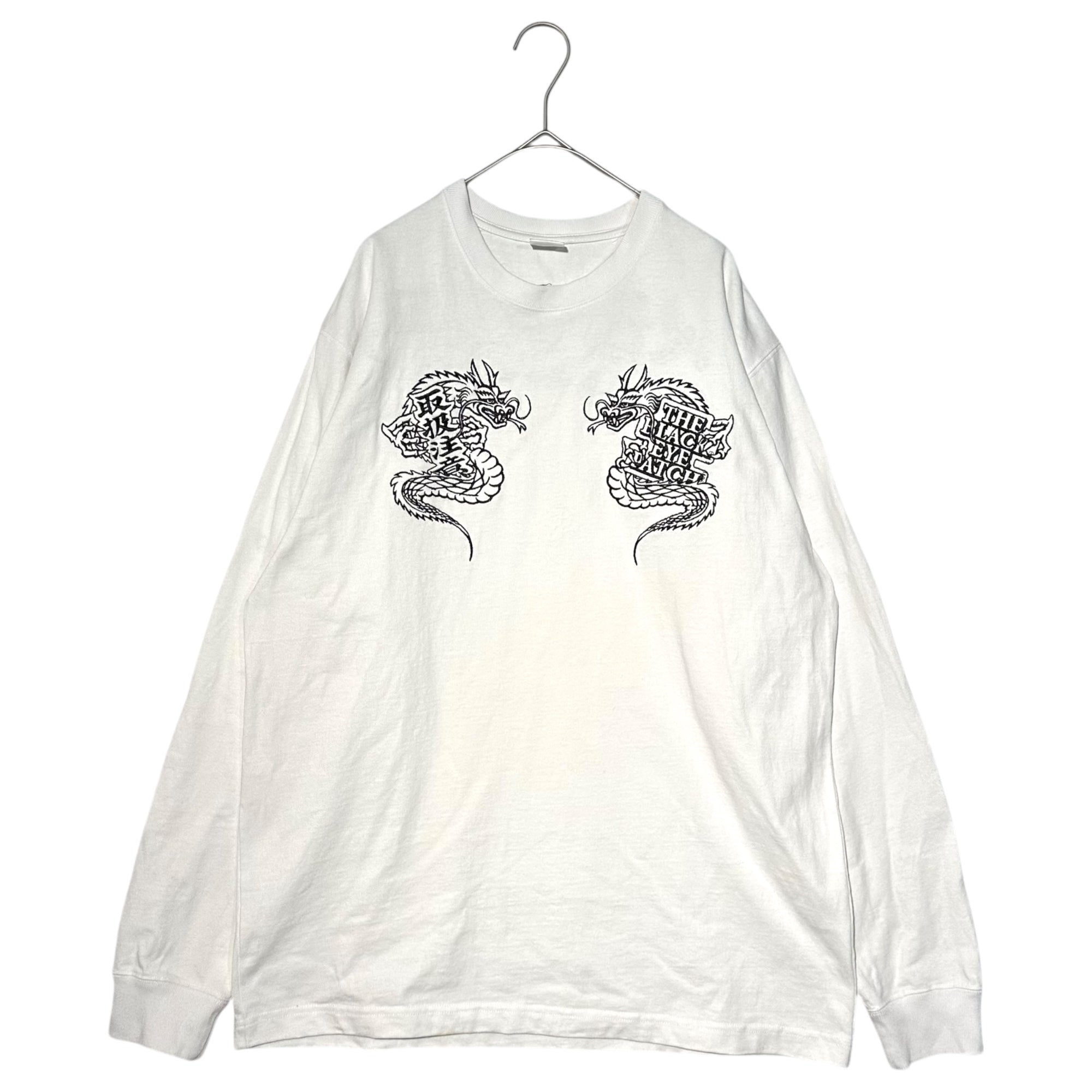 BlackEyePatch(ブラックアイパッチ) 23AW DRAGON L/S TEE 龍 刺繍 長袖 Tシャツ L ホワイト ドラゴン