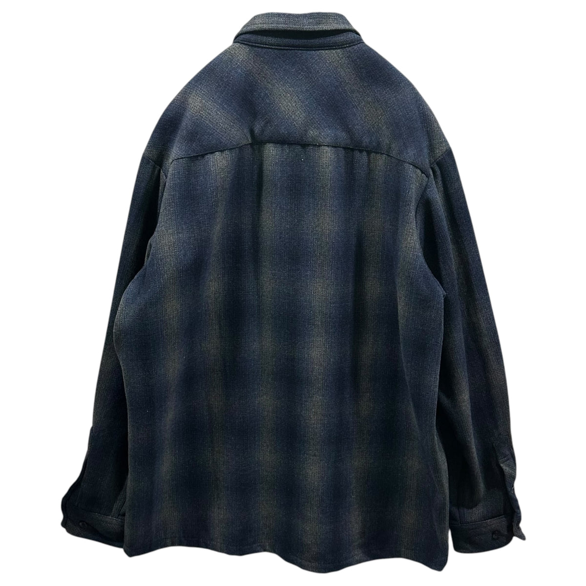FB COUNTY(エフビーカウンティ) Ombre Check Wool Flannel Shirt -オンブレチェック ウール フランネル シャツ ブルー M