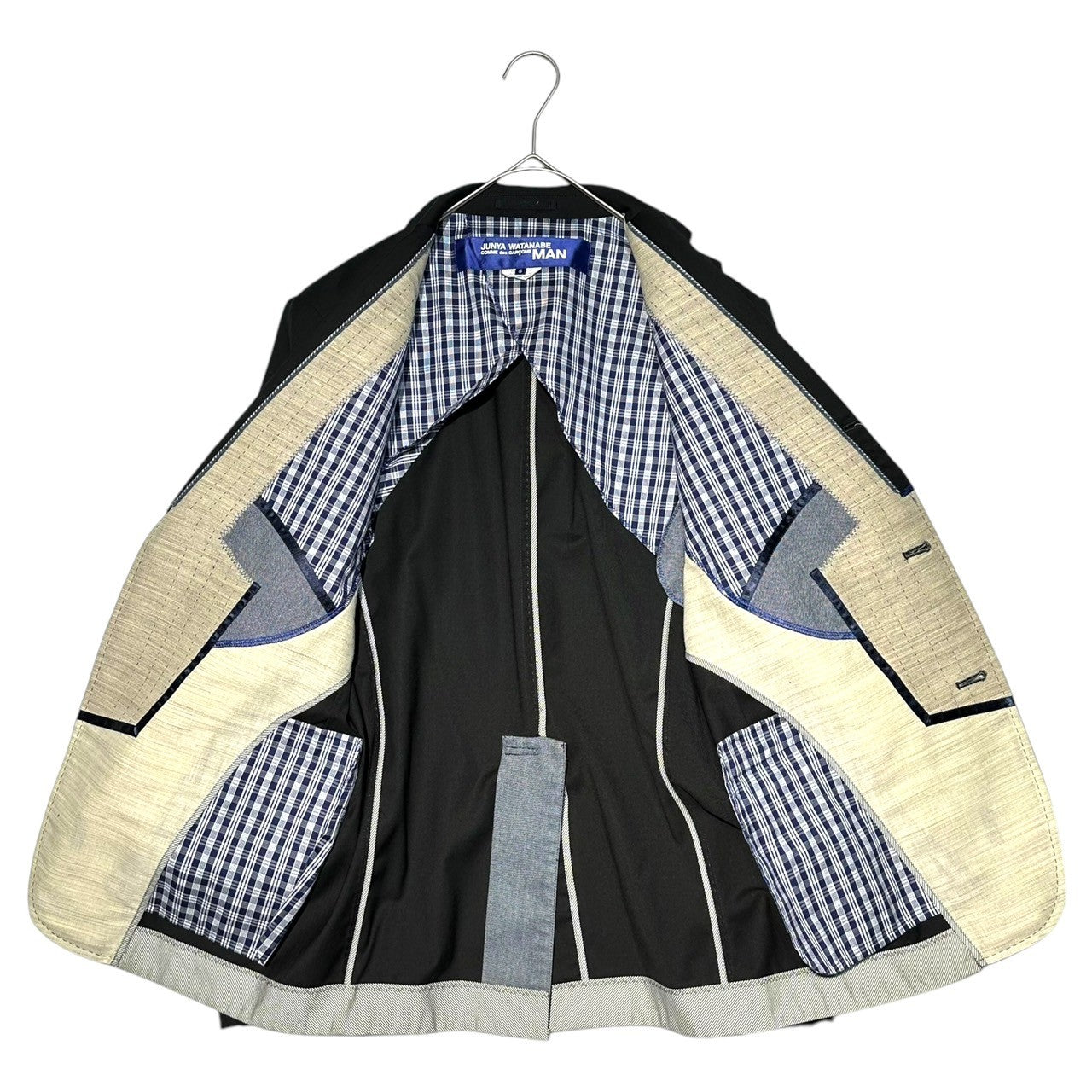COMME des GARCONS JUNYA WATANABE MAN(コムデギャルソンジュンヤワタナベマン) 13SS Lined Design Tailored Jacket & Cinch-back tapered slacks 裏地 デザイン テーラード ジャケット & シンチバック テーパード スラックス セットアップ WK-J015 WK-P015 S ブラック AD2012