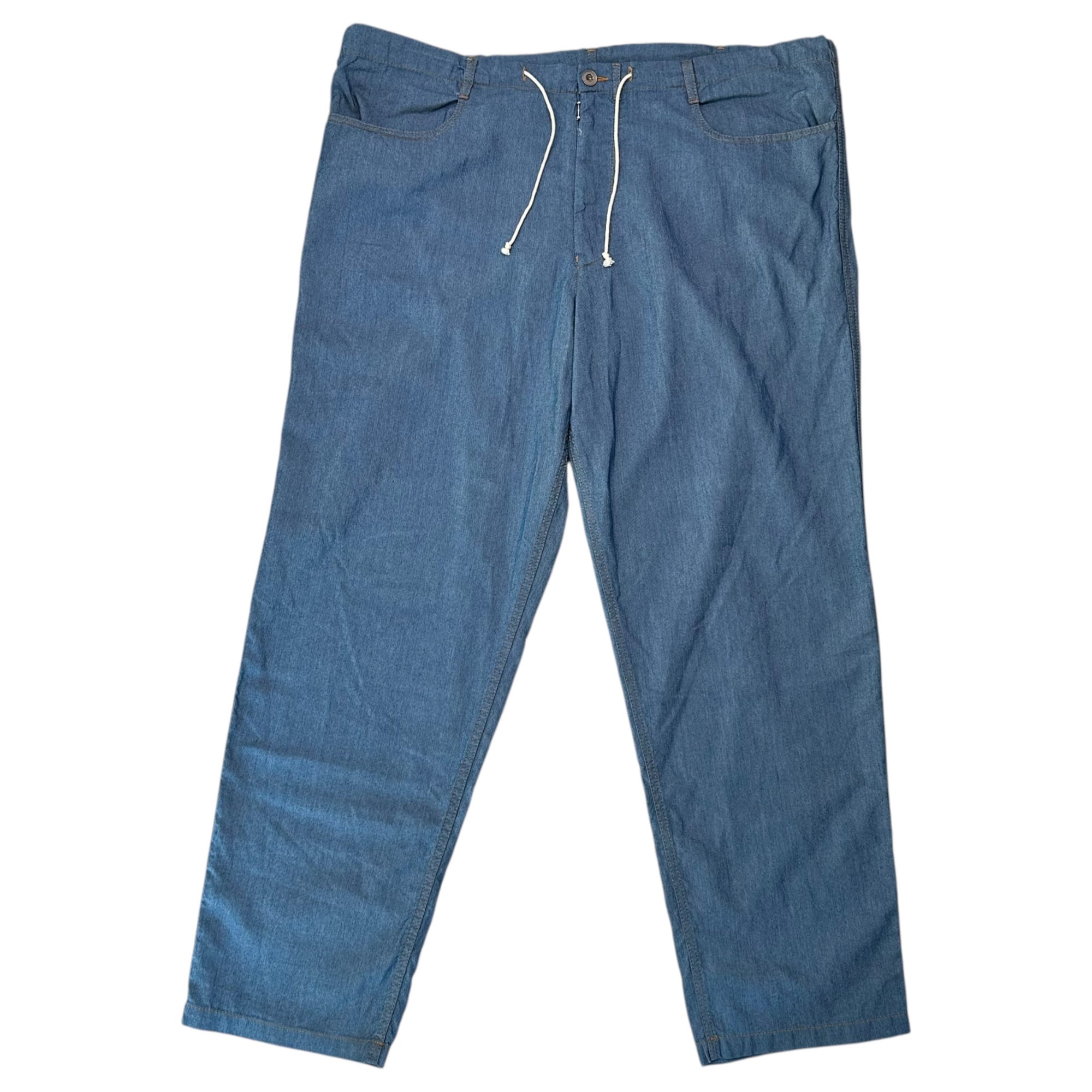 MAISON MARGIELA(メゾンマルジェラ) 21AW Cotton Silk Wide Straight Pants コットン シルク ワイド ストレート パンツ S50KA0587 50 ブルー