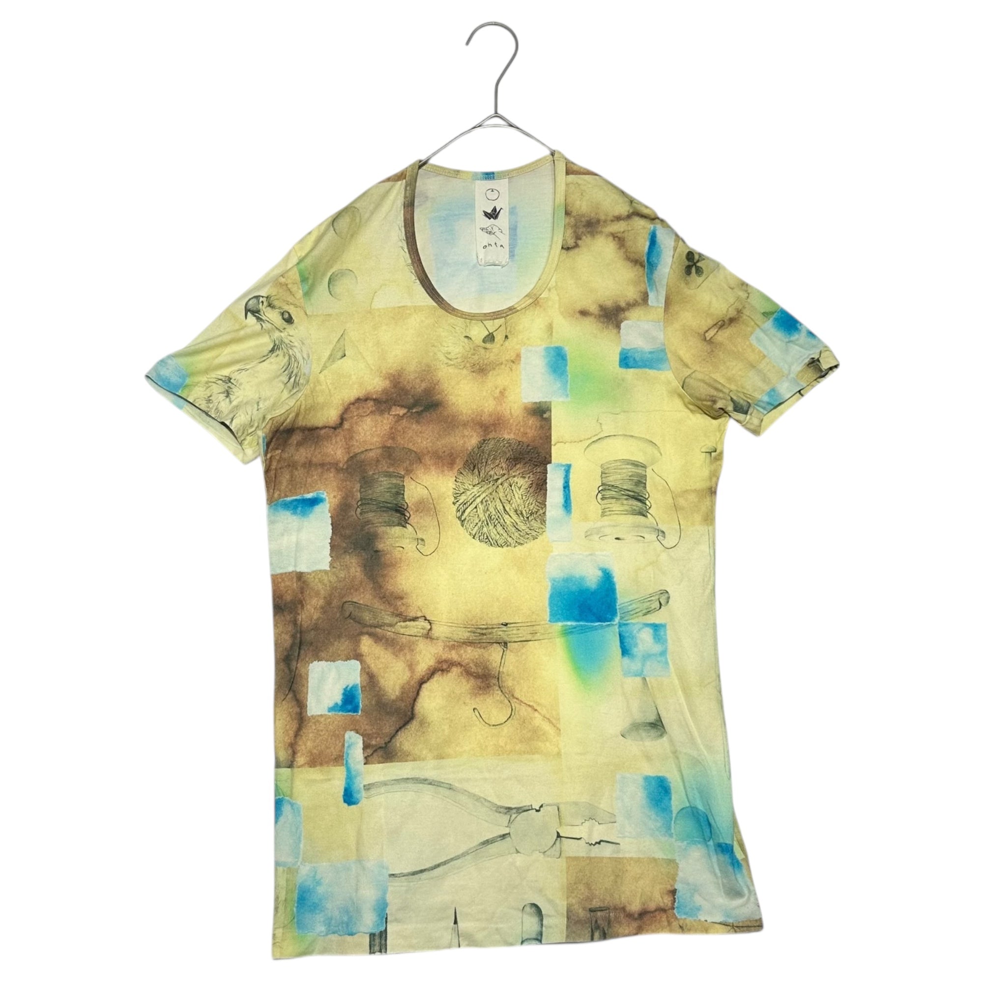 ohta(オオタ) 10AW "安息の場所" 家族柄 Ｔシャツ MS イエロー 半袖