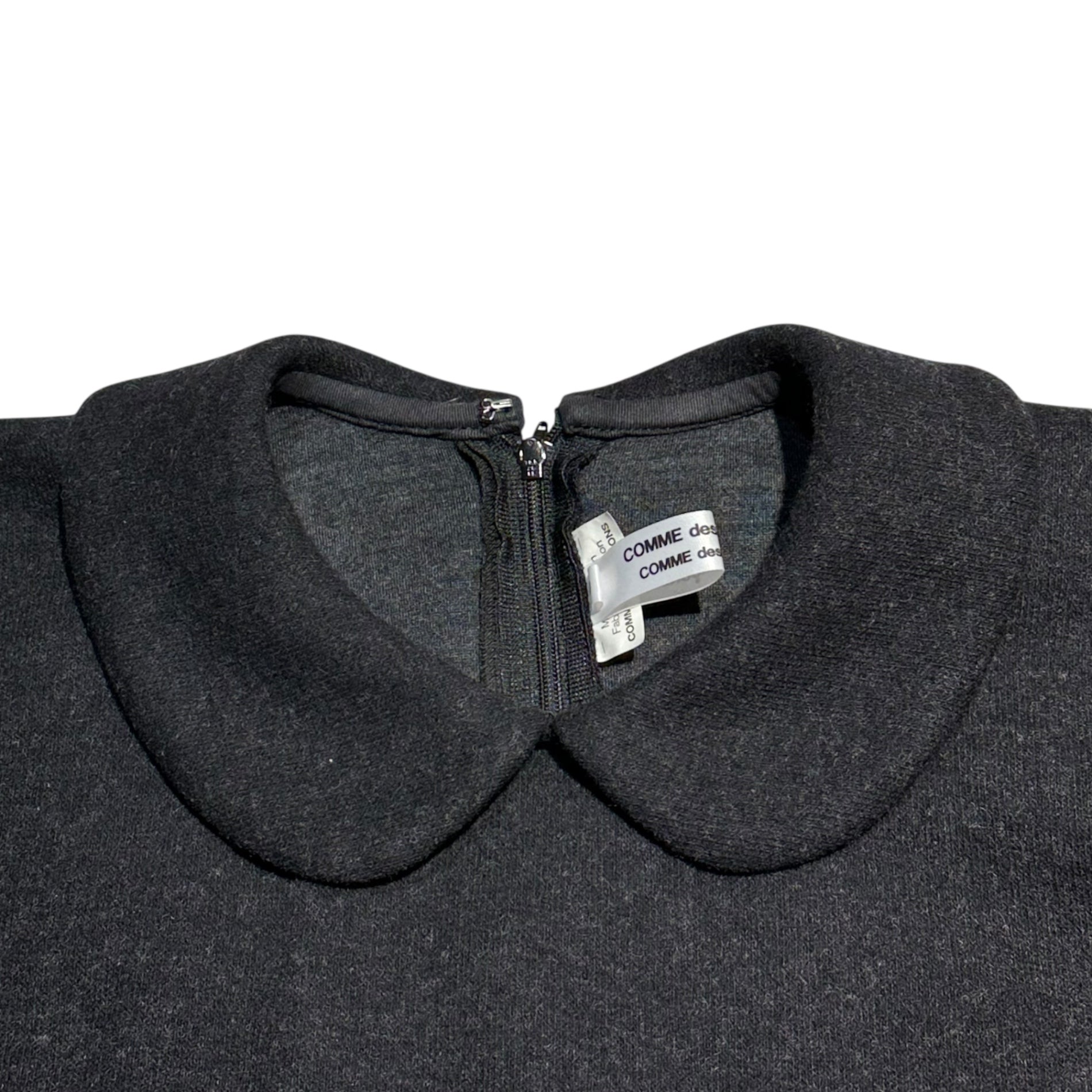 COMME des GARCONS COMME des GARCONS(コムデギャルソンコムデギャルソン) 12AW Round-Neck Knit Oversized Sleeve-Split Dress 丸襟 ニット オーバーサイズ 袖切替 ワンピース LJ-O015 S ブラック AD2012 ロング