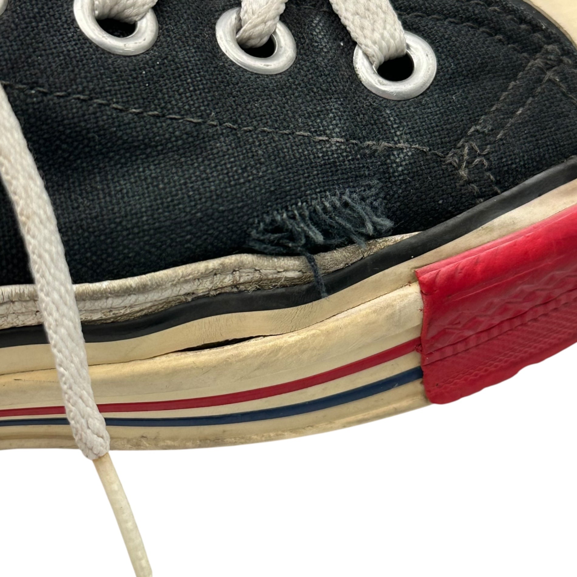 UNDERCOVER(アンダーカバー) 96AW WIRE Period Toe-Painted All Star Type Low-Cut Sneakers ワイヤー期 つま先塗装 オールスター タイプ ローカットスニーカー L(27.5~28.0cm程度) ブラック×ホワイト×レッド 1996年 初期アイテム 稀少 AS型