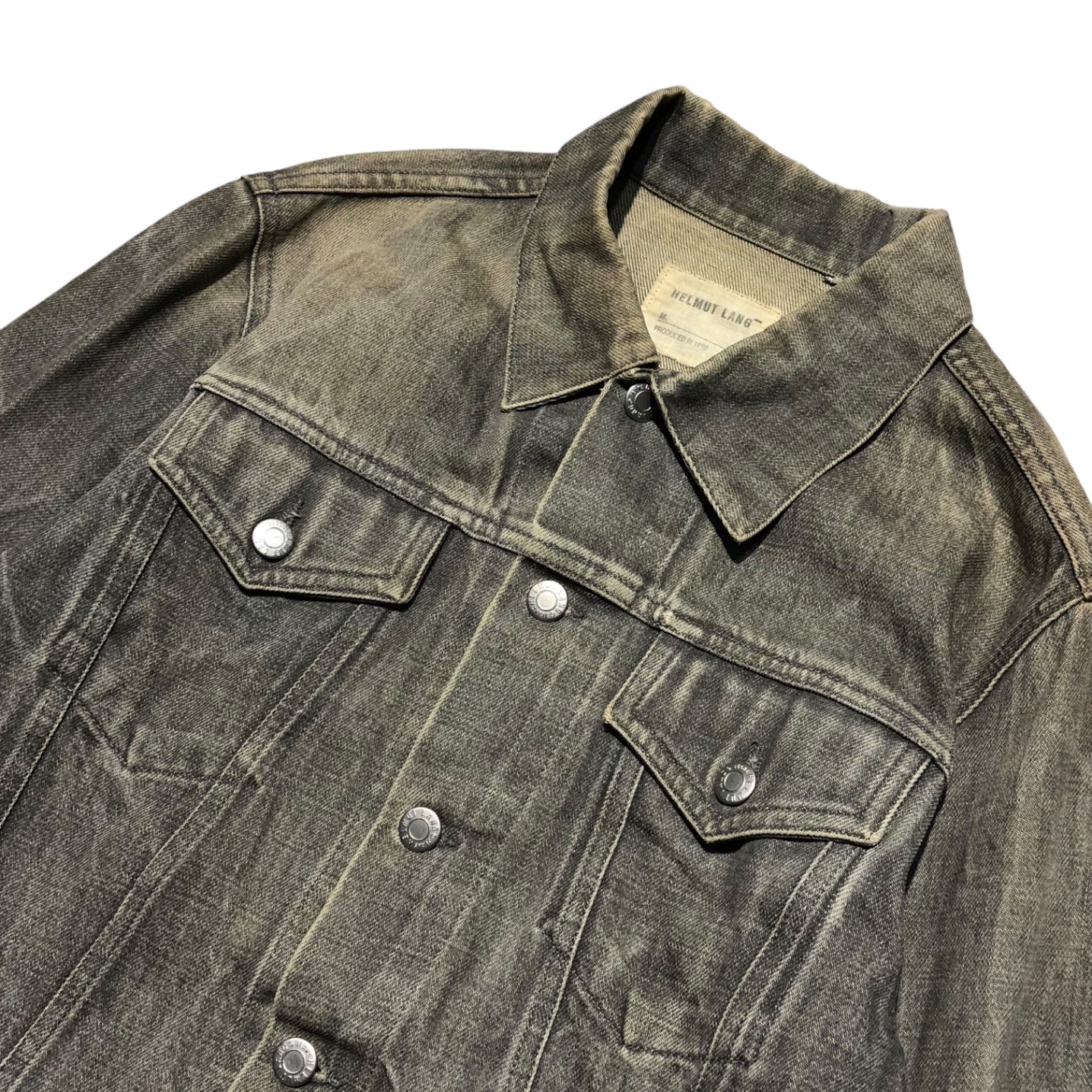 HELMUT LANG(ヘルムートラング) 90's archive denim jacket アーカイブ デニム ジャケット 本人期 44(S程度)  グレー 1999 トラッカー ヴィンテージ