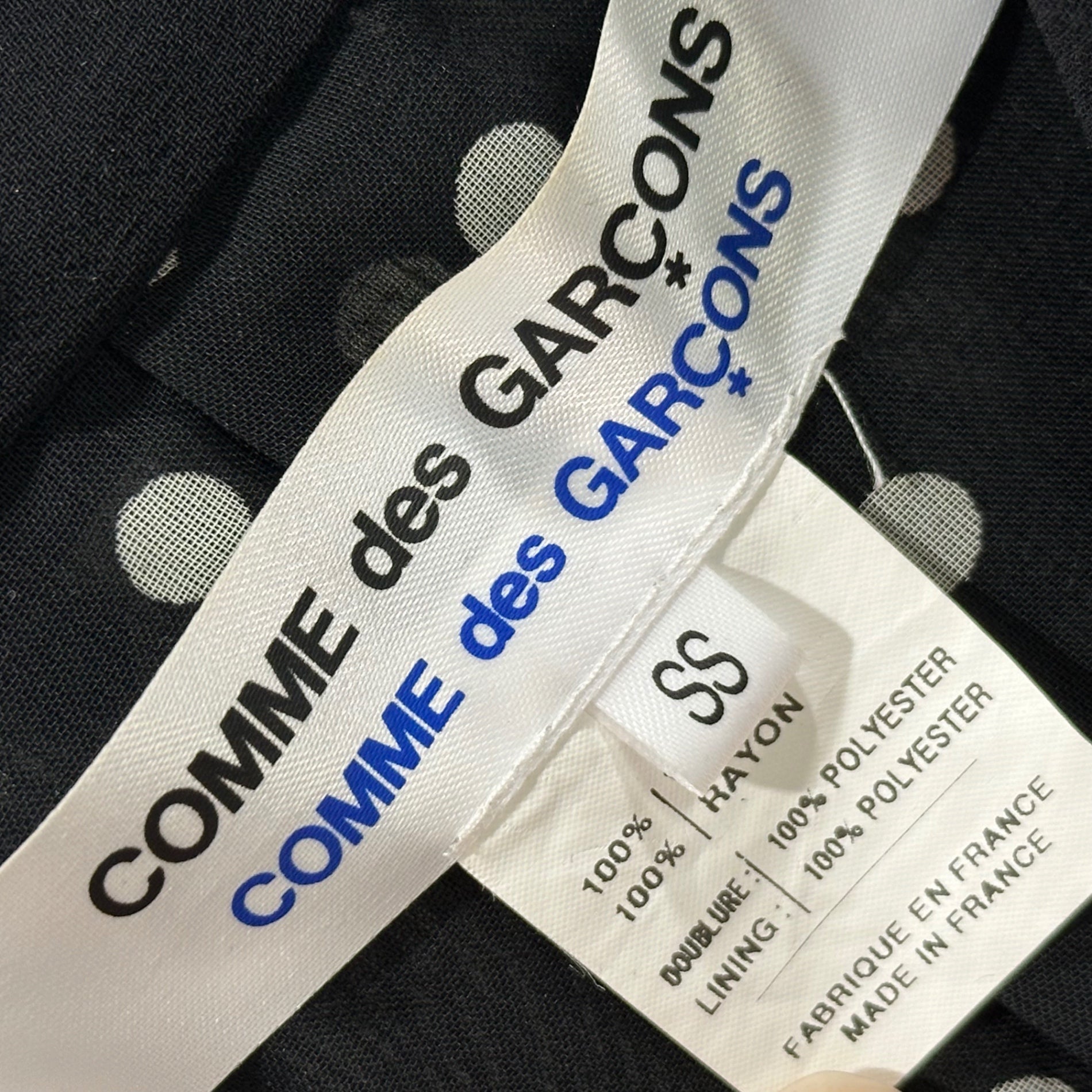 COMME des GARCONS COMME des GARCONS(コムデギャルソンコムデギャルソン) Inside-Out Sheer Polka Dot Jacket インサイドアウト シアー ドット ジャケット W11J003 SS ブラック×ホワイト フランス製 レーヨン