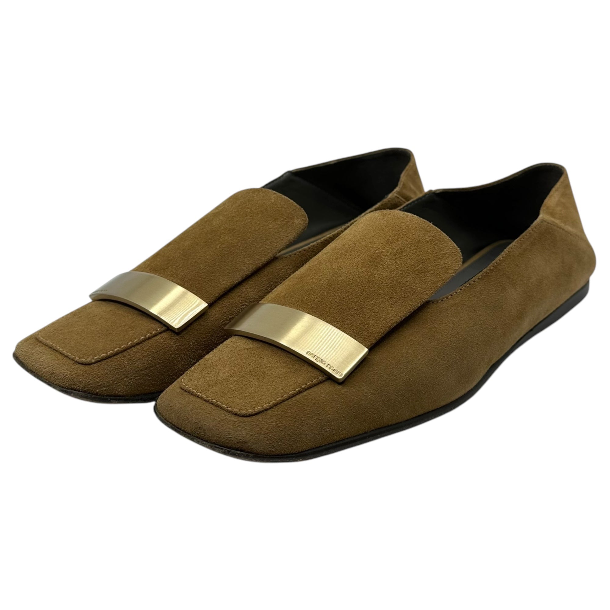Sergio Rossi(セルジオロッシ) 23SS Metal Plate Logo Leather Square Toe Loafer メタルプレート ロゴ レザー スクエアトゥー ローファー 5 1/2(24.5~25.0cm程度) ベージュ
