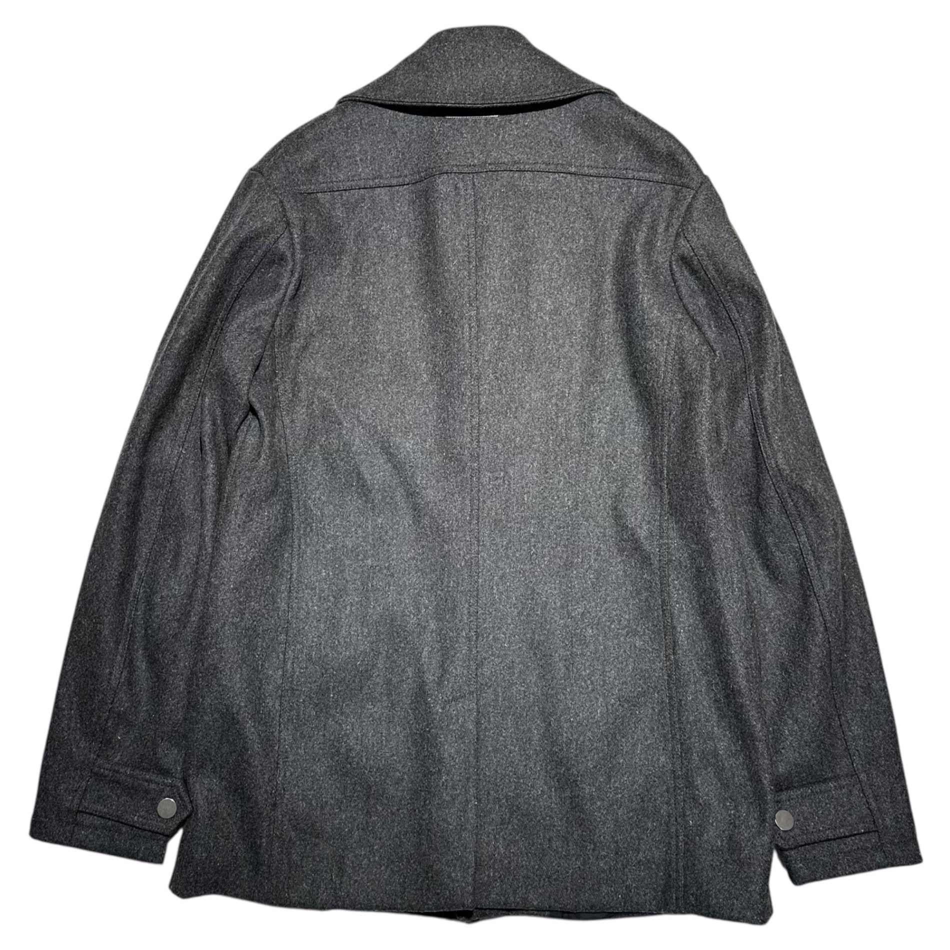 DIESEL BLACK GOLD(ディーゼルブラックゴールド) 5 ZIP Melton Wool Stand Collar Coat メルトン ウール ステンカラー コート 48(M程度) グレー ショート