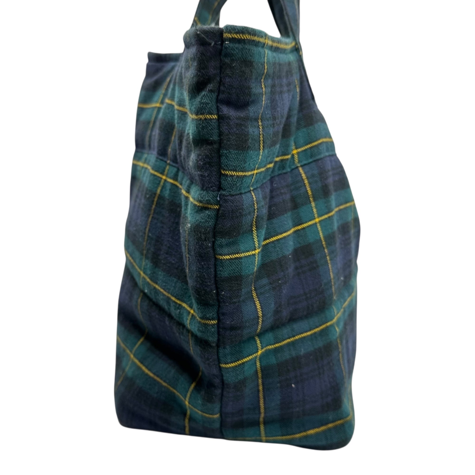 tricot COMME des GARCONS(トリココムデギャルソン) Cotton Check Tote Bag コットン チェック トート バッグ TL-K 204 グリーン×ネイビー