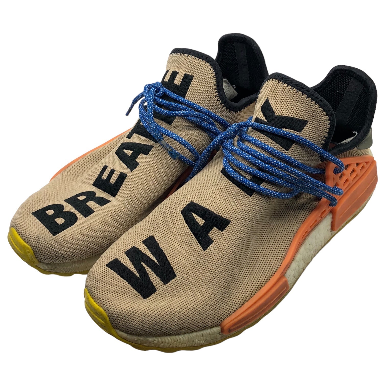 PHARRELL WILLIAMS × ADIDAS ORIGINALS(ファレルウィリアムス×アディダス) NMD HUMAN RACE TRAIL HU "PALE NUDE/CORE BLACK/YELLOW" NMD ヒューマン レース トレイル フー AC7361 28.0cm ベージュ×ブルー