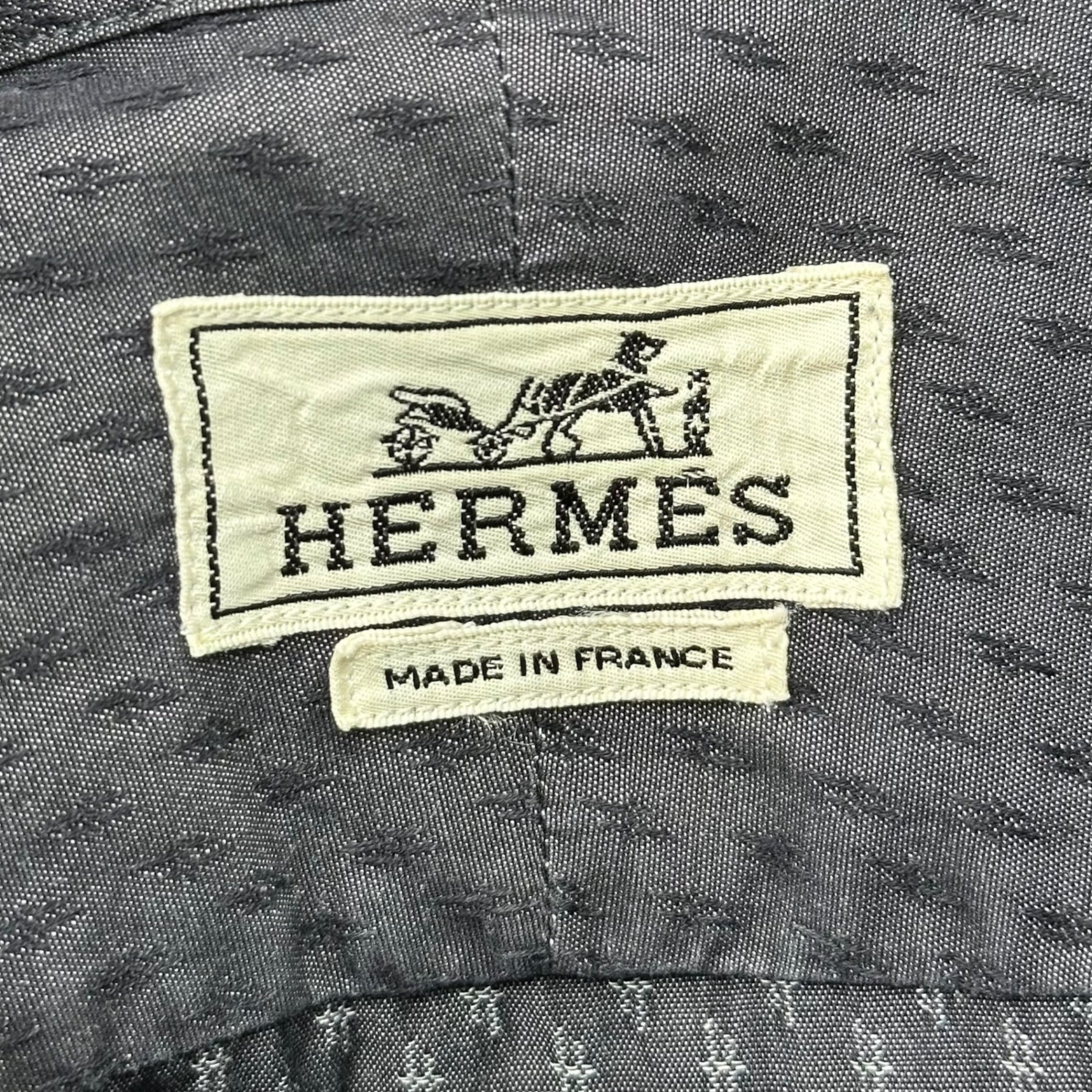 HERMES(エルメス) Vintage Diamond Stitch L/S Shirt ヴィンテージ ひし形 ステッチ 長袖 シャツ 42 16 1/2 ブラック(墨黒に近いお色味です) 国内代理店タグ無