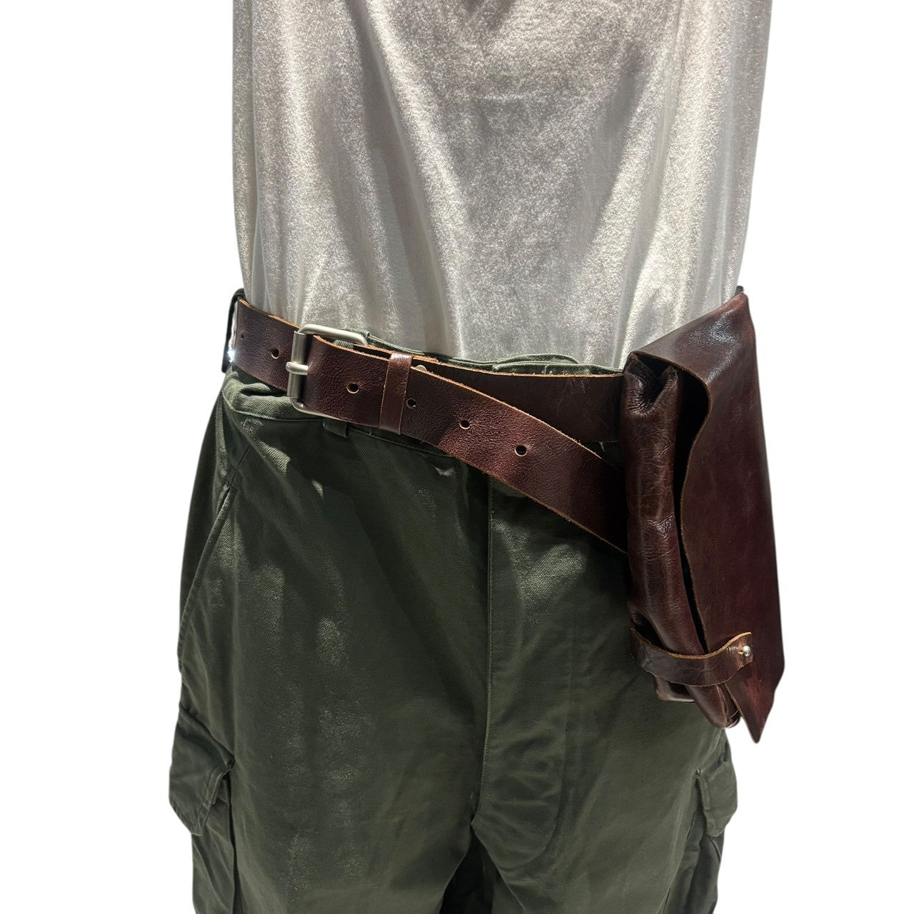 Y's(ワイズ) Leather Flap Waist Pouch レザー フラップ ウエスト ポーチ ブラウン