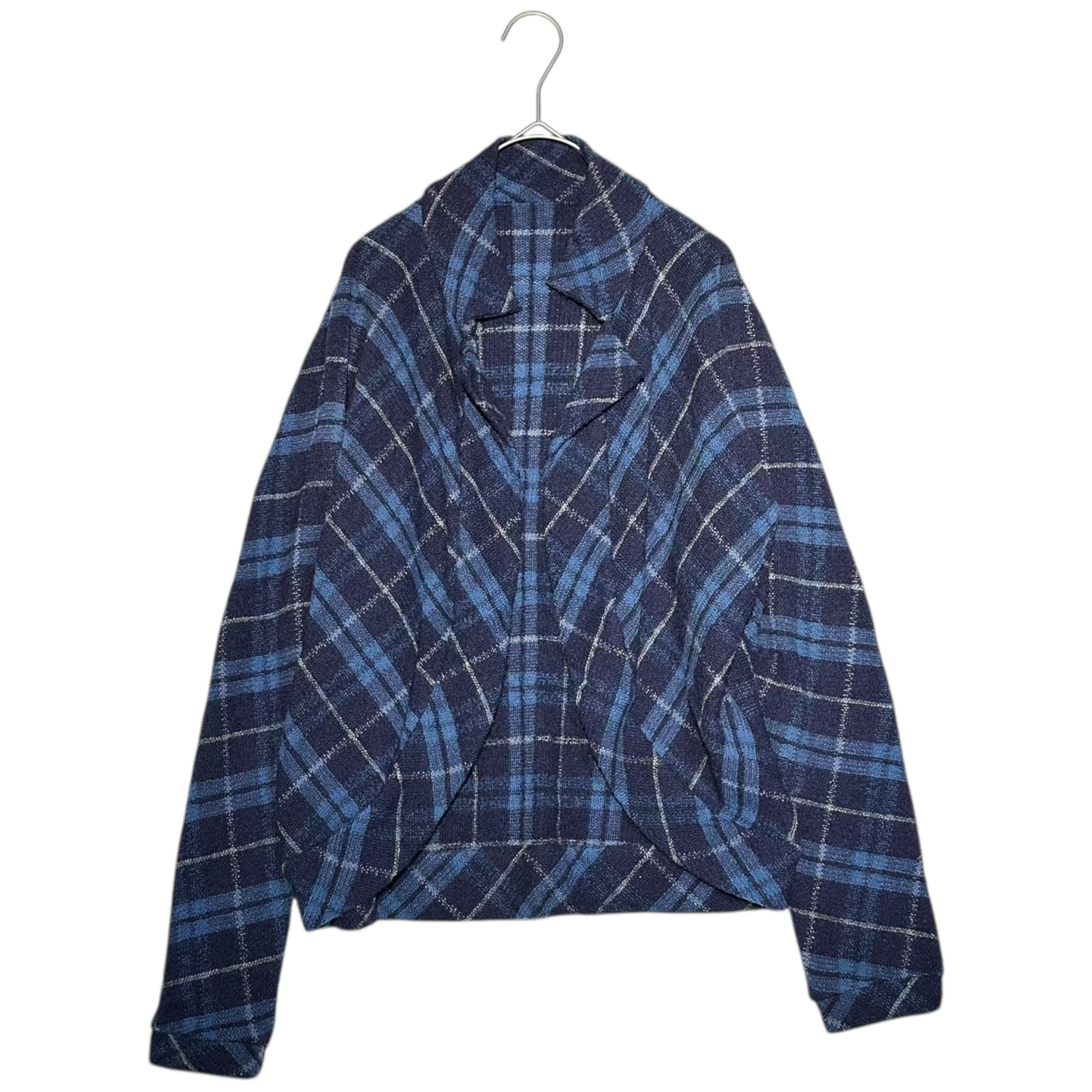 YOHJI YAMAMOTO+NOIR(ヨウジヤマモトプリュスノアール) Wool Angora Buttonless Jacket ウール アンゴラ ボタンレス ジャケット  NN-T39-934 3 パープル×ブルー