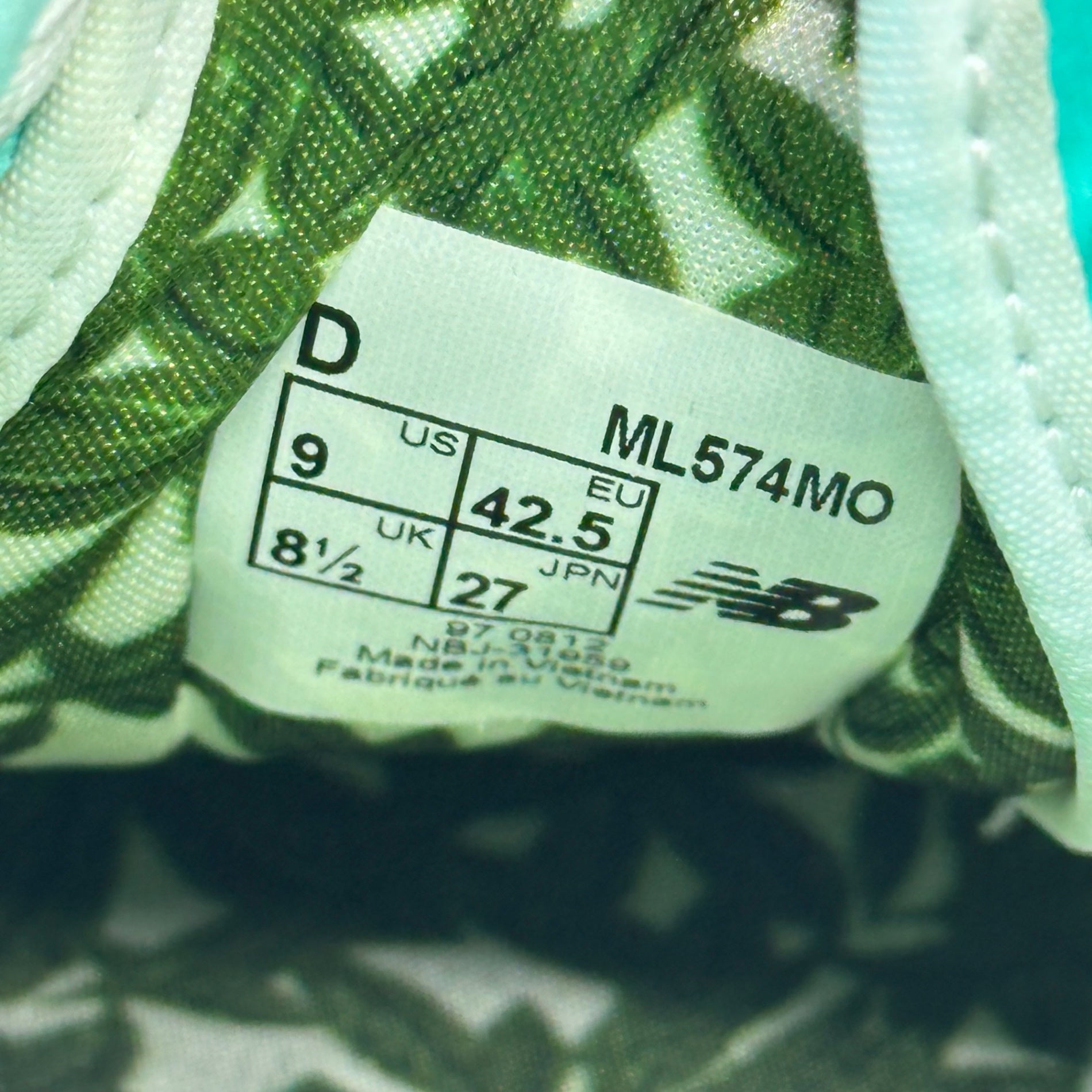NEW BALANCE×mita sneakers×Oshmans(ニューバランス×ミタスニーカーズ×オッシュマンズ) ML574MO "Mojito" 別注 スニーカー モヒート ML574MO 27cm ライトグリーン