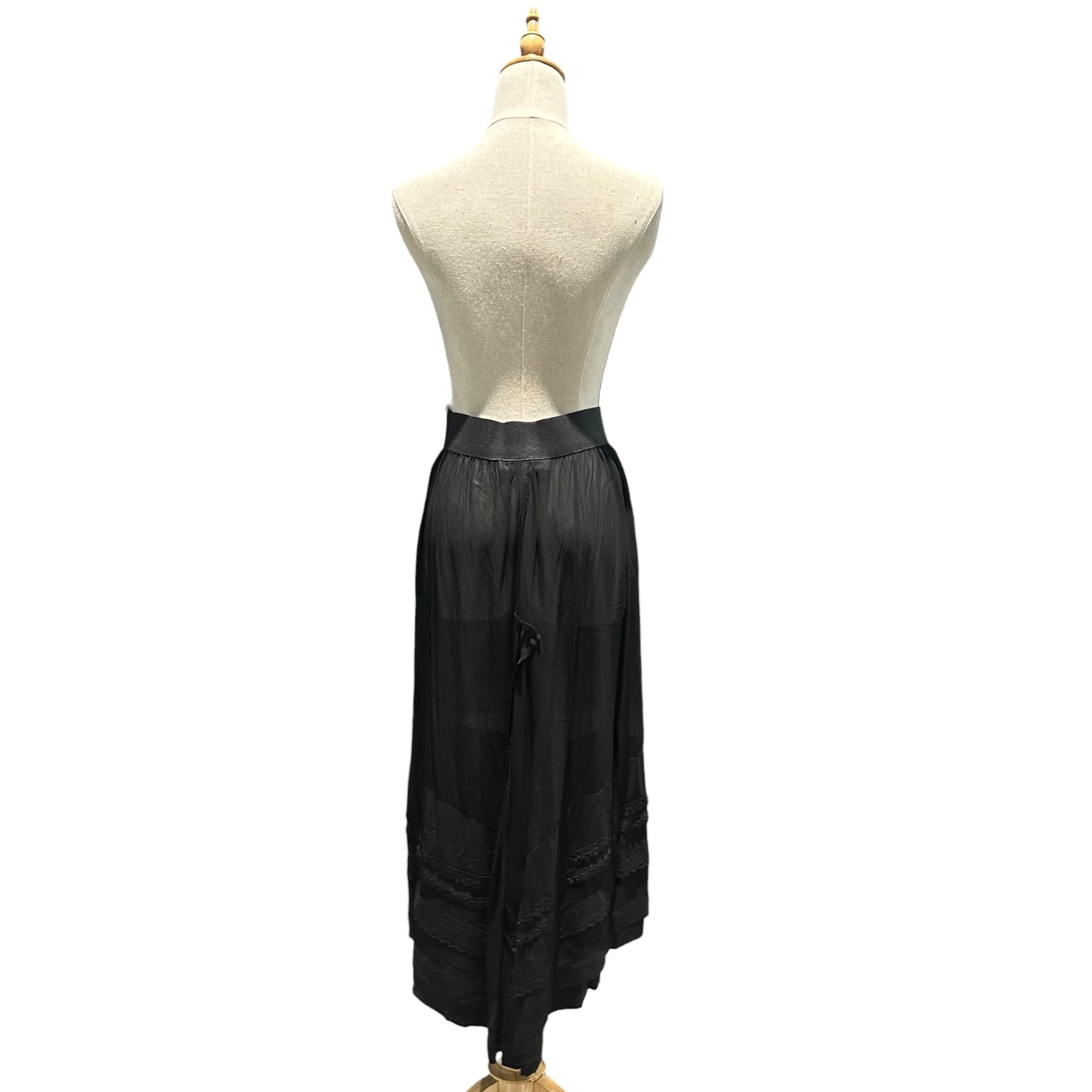 COMME des GARCONS(コムデギャルソン) 2005SS Hem-Decorated Cupro Sheer Skirt 裾 装飾 キュプラ シアー スカート GO-S083 S ブラック 製品染め SAMPLE品