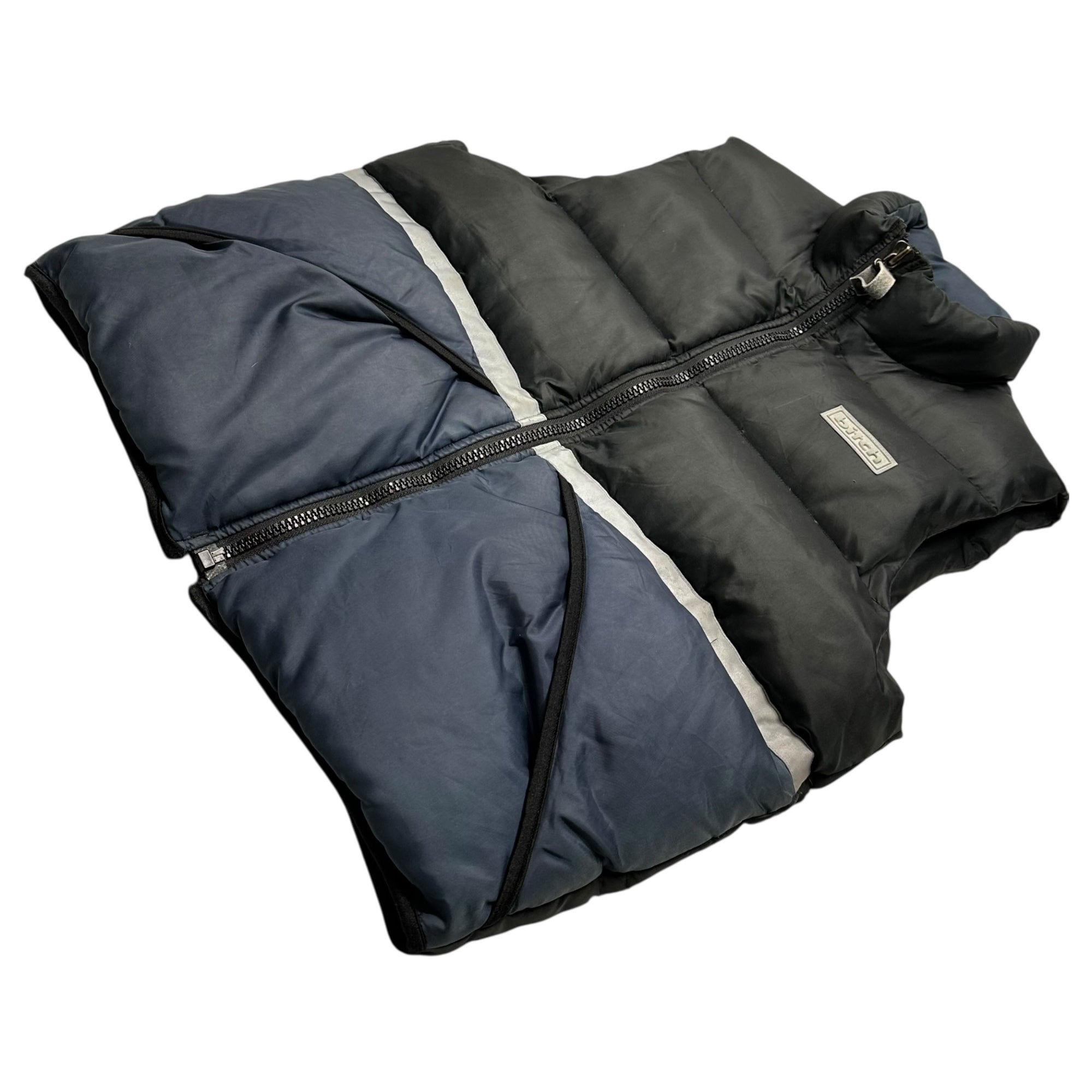 bitch skateboards(ビッチ スケートボーダーズ) 90’s Reflector Line Down Vest 90年代 リフレクター ライン ダウン ベスト M ブラック×ネイビー×シルバー