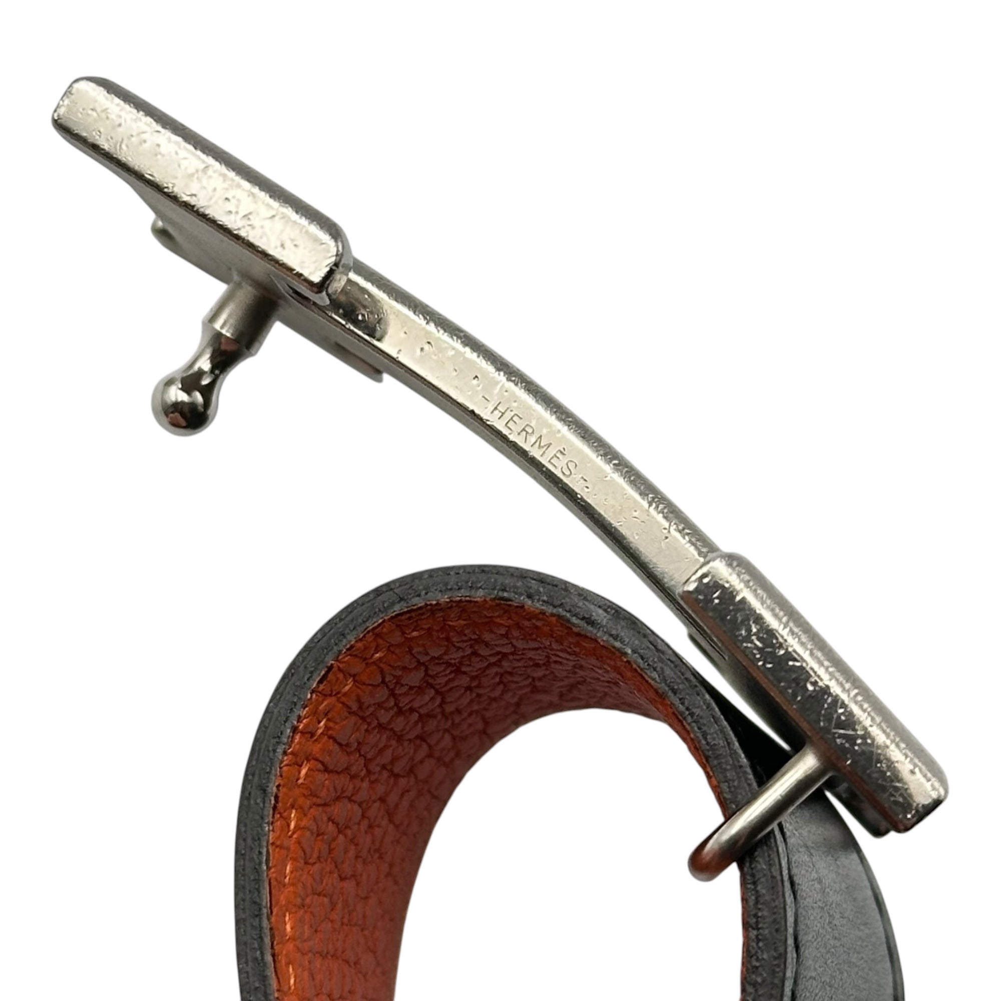 HERMES(エルメス) Constance Belt コンスタンス ベルト 105 ブラック×シルバー レザー Hバックル 刻印□Q