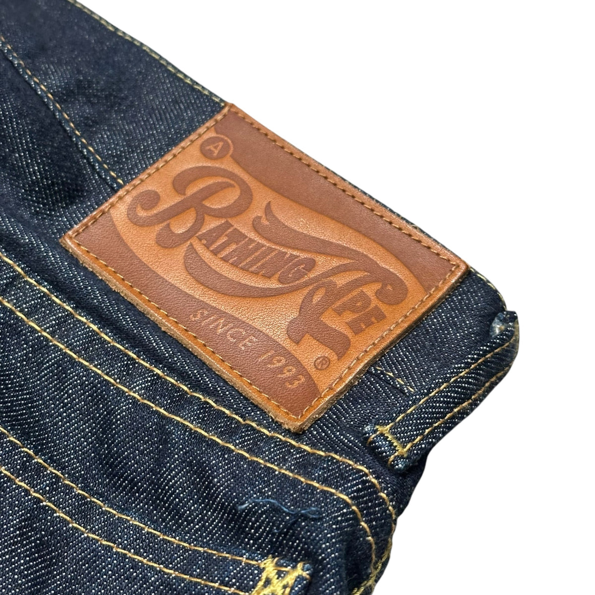 A BATHING APE(アベイシングエイプ) BAPE STA STITCH DENIM PANTS ベイプスタ ステッチ デニム パンツ M インディゴ