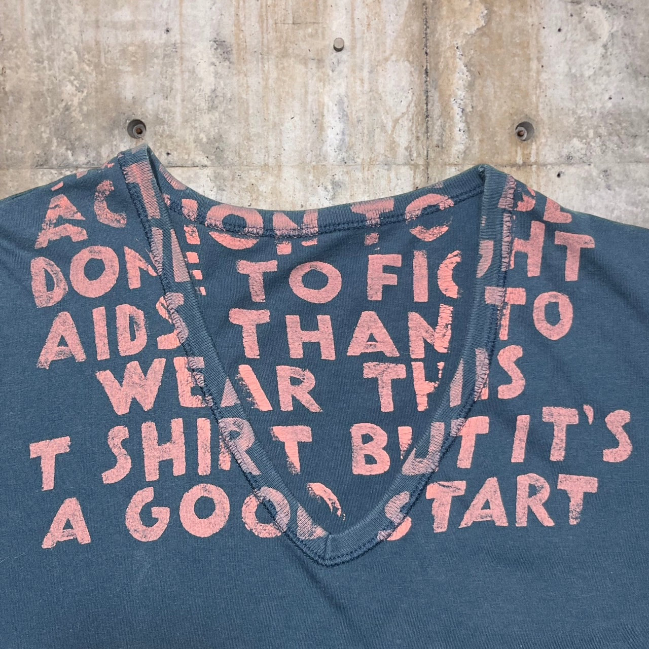 Martin Margiela(マルタンマルジェラ) 2002SS MISS DEANNA期 AIDS T-shirt/エイズTシャツ S ネイビー 初期/ここのえタグ