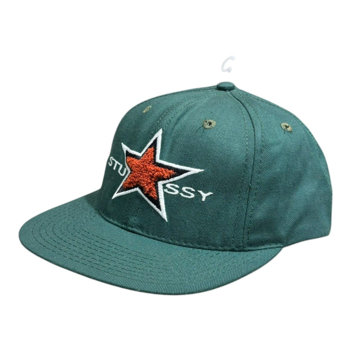STUSSY(ステューシー) 1990's USA made  "STAR" CAP スター ロゴ スナップバック キャップ グリーン 90年代 OLD 白タグ デッドストック