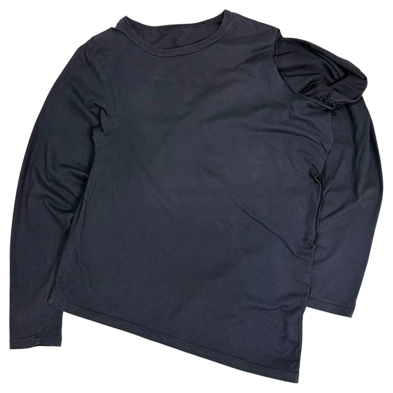 Maison Martin Margiela(メゾン マルタンマルジェラ) 00's Archive Asymmetrical Side-Open S/S T-Shirt アーカイブ アシンメトリー サイドオープン 半袖 Tシャツ XL ネイビー 白タグ