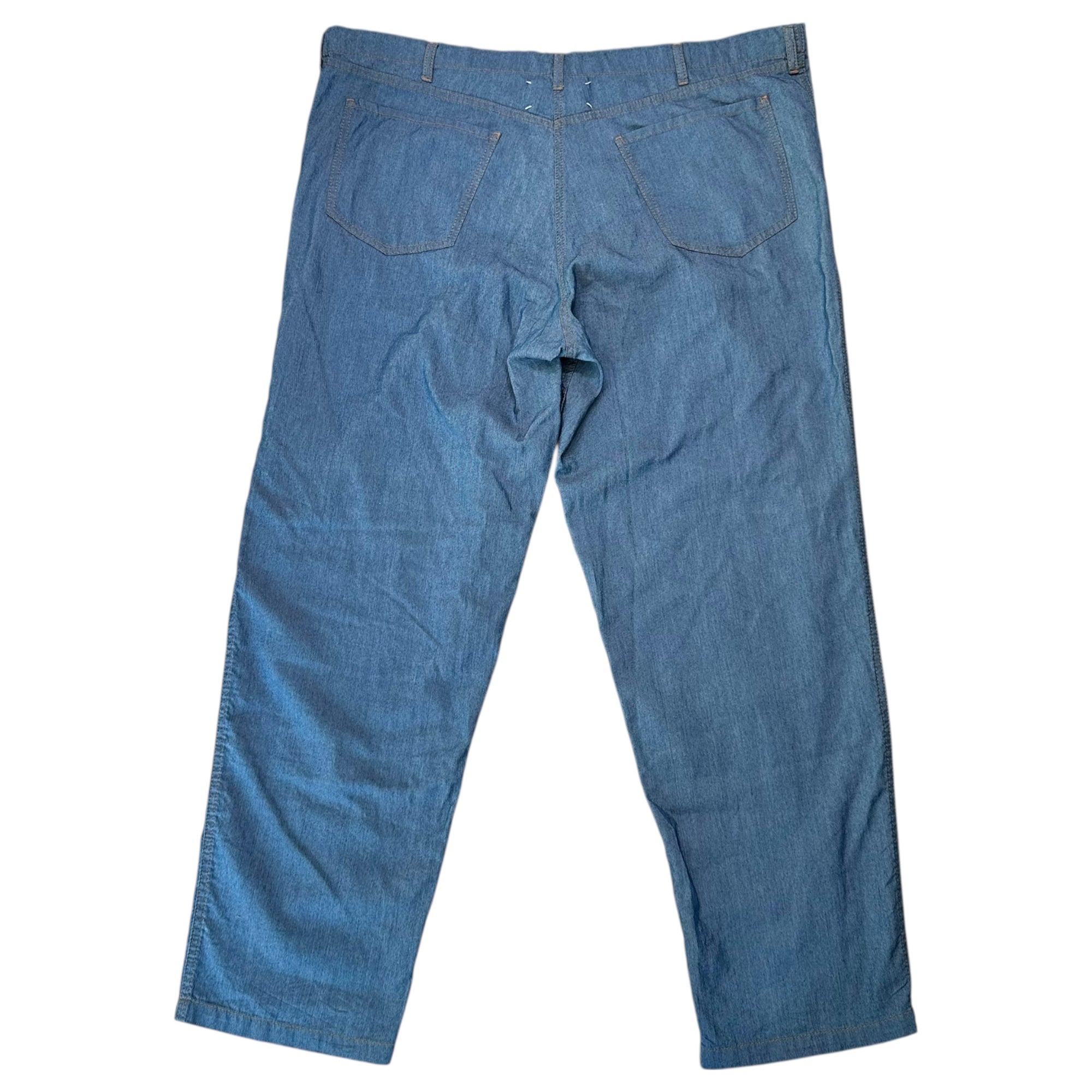 MAISON MARGIELA(メゾンマルジェラ) 21AW Cotton Silk Wide Straight Pants コットン シルク ワイド ストレート パンツ S50KA0587 50 ブルー