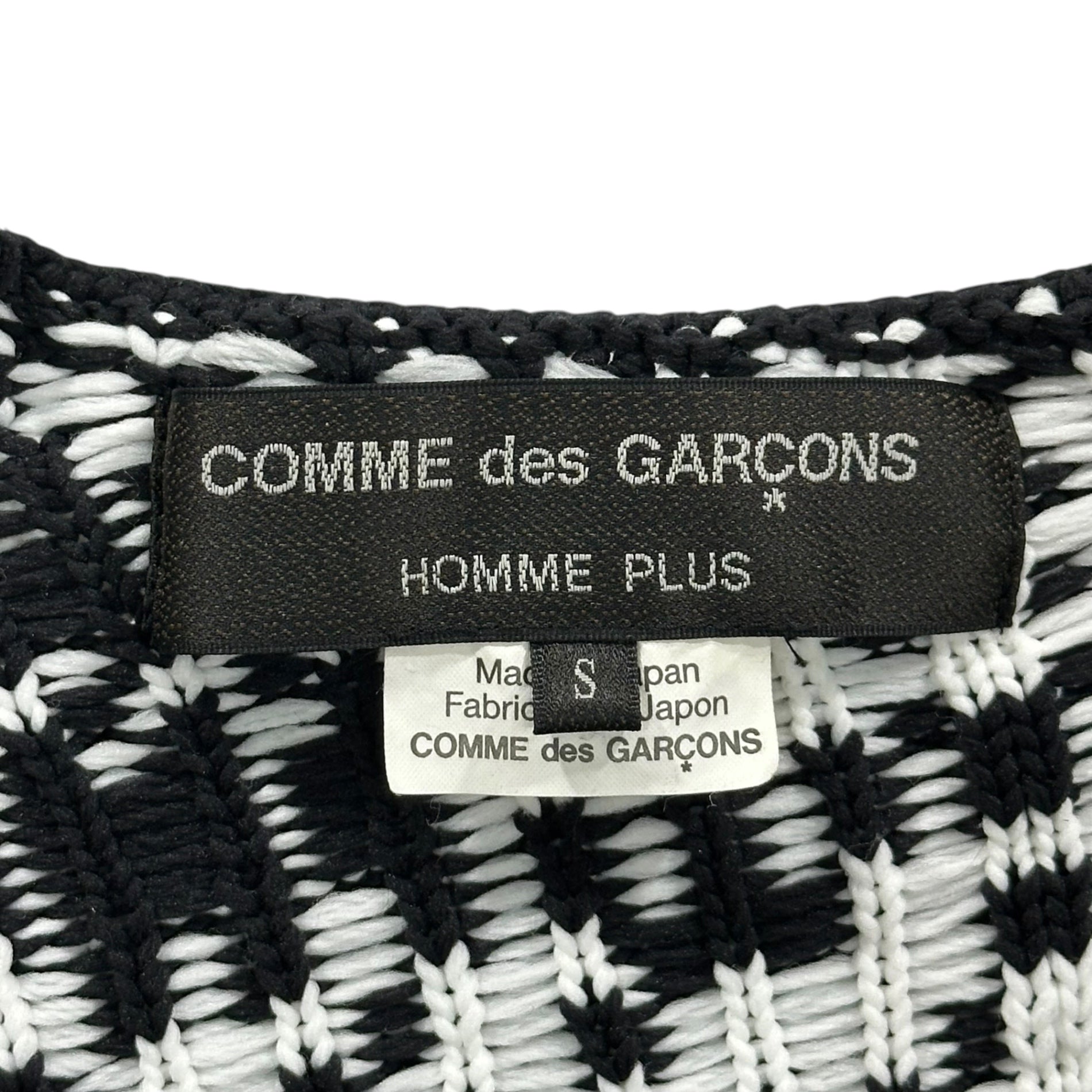 COMME des GARCONS HOMME PLUS(コムデギャルソンオムプリュス) 21AW Twisted Jacquard Knit 捻じれ ジャガード ニット PH-N010 S ブラック×ホワイト