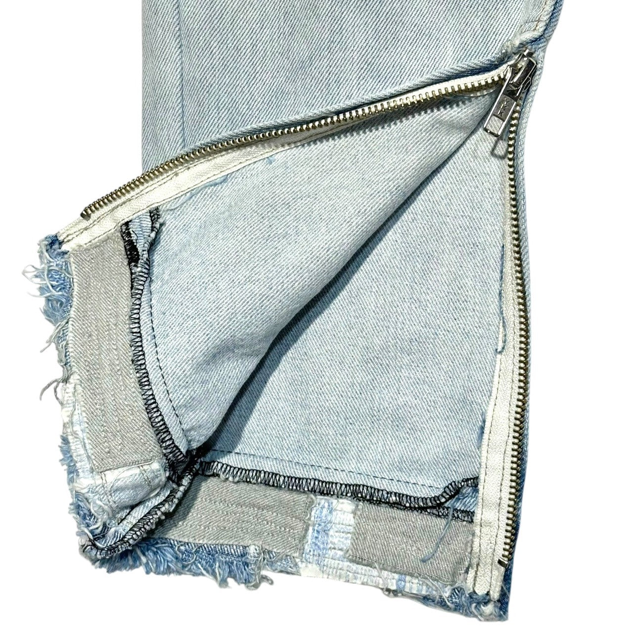 COTE MER(コートメール) Zip hem Remake Damaged denim pants 裾ジップ リメイク ダメージ 加工 デニム パンツ 表記無(実寸W29) ライトインディゴ