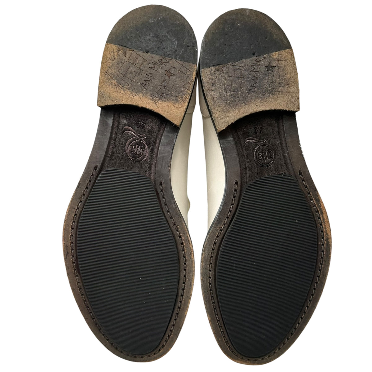 McQ(マックキュー) Old 6-Hole Plain-Toe Leather Shoes オールド 6ホール プレーントゥ レザー シューズ 42 アイボリー ALEXANDER MCQUEEN(アレキサンダーマックイーン)