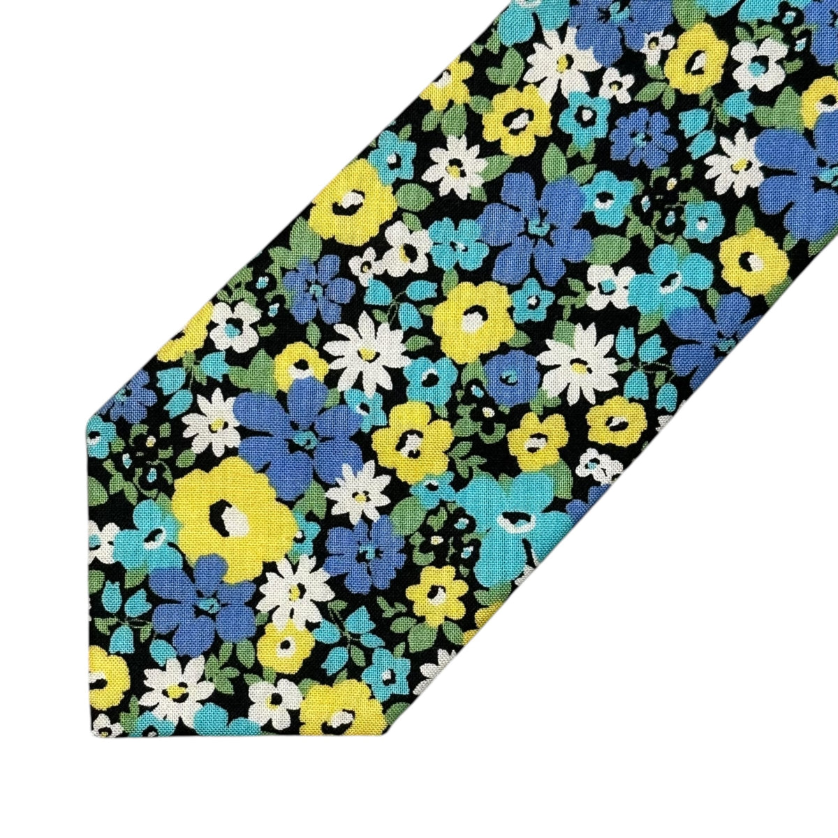 COMME des GARCONS HOMME DEUX(コムデギャルソンオムドゥ) Cotton floral tie コットン 小花柄 ネクタイ ブルー×イエロー