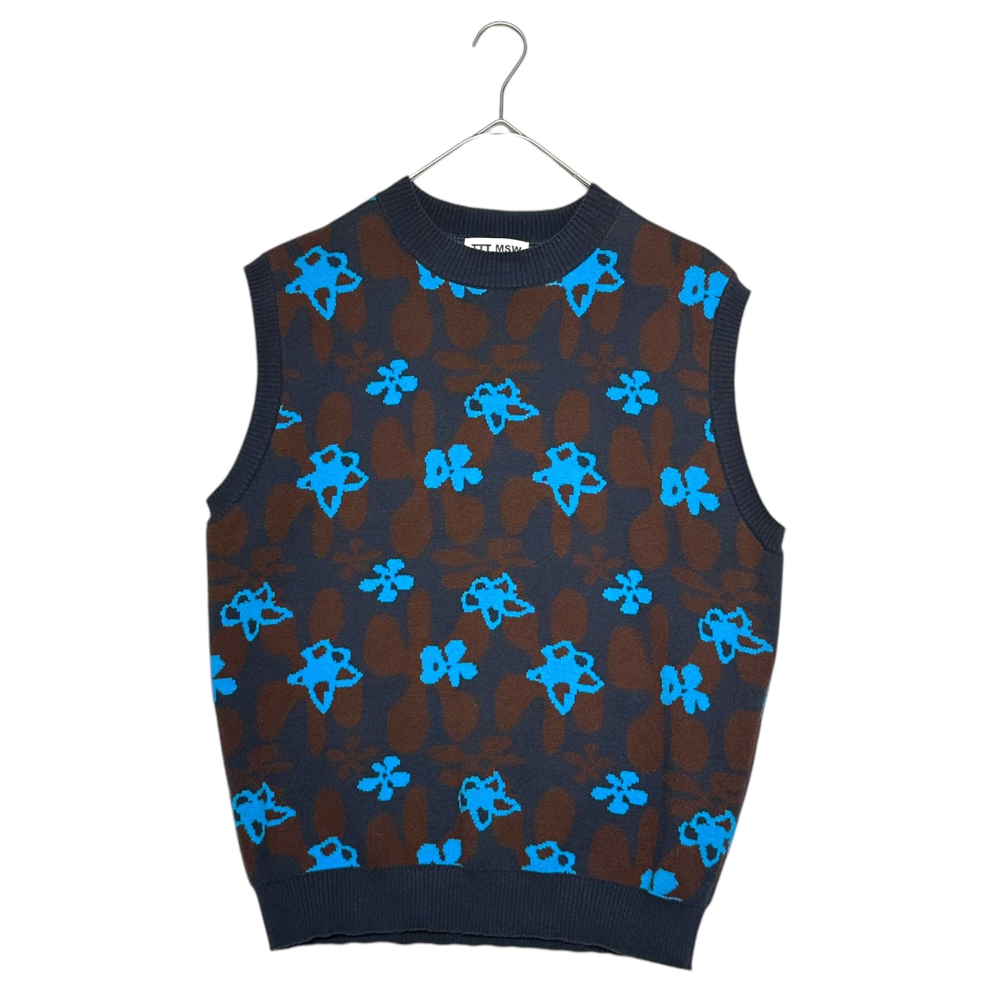TTT MSW(ティーモダンストリートウエア) 23SS「Flower Camo Knit Vest」フラワーカモニットベスト TTT-2023SS-KT09 M ネイビー×ブラウン×ブルー