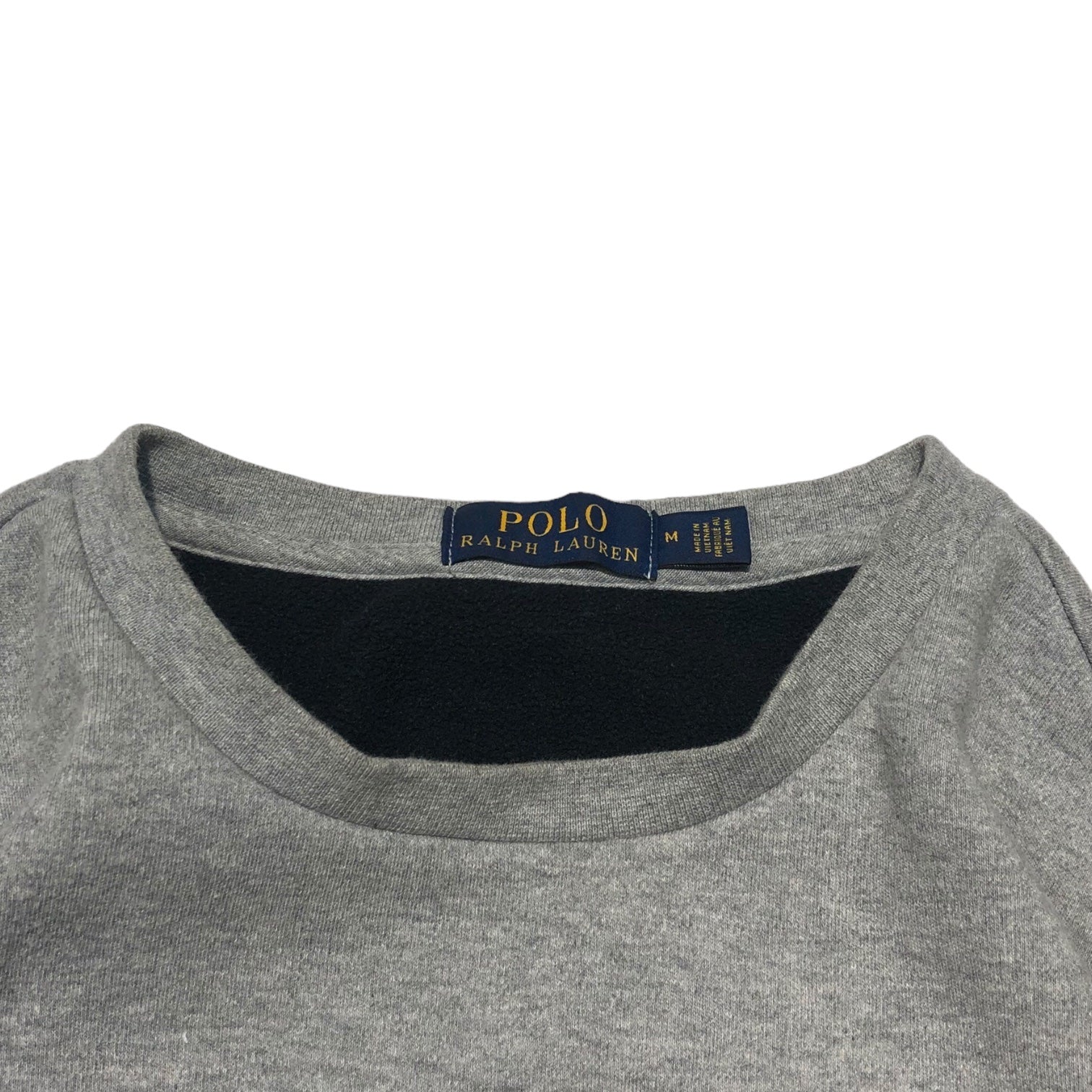 POLO RALPH LAUREN(ポロラルフローレン) Fleece lining one point sweatshirt 裏フリース ワンポイント スウェット M グレー×ブラック