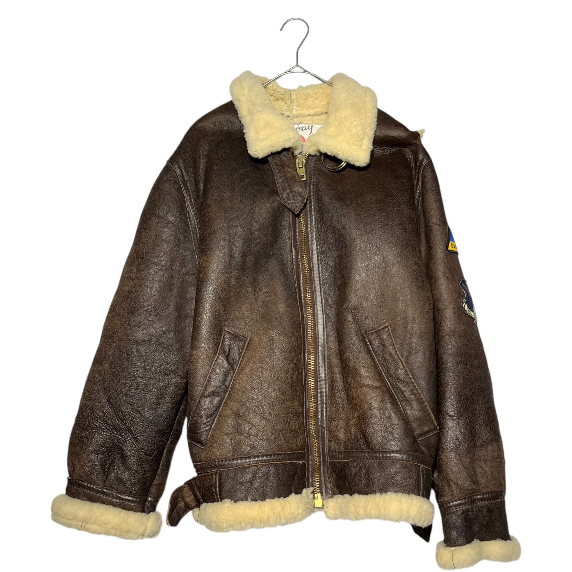 RUNWAY BY TANCO(ランウェイバイタンコ) B3 Shearling flight jacket ムートン フライト ジャケット 38(M) ブラウン ミリタリー ボア  USA製