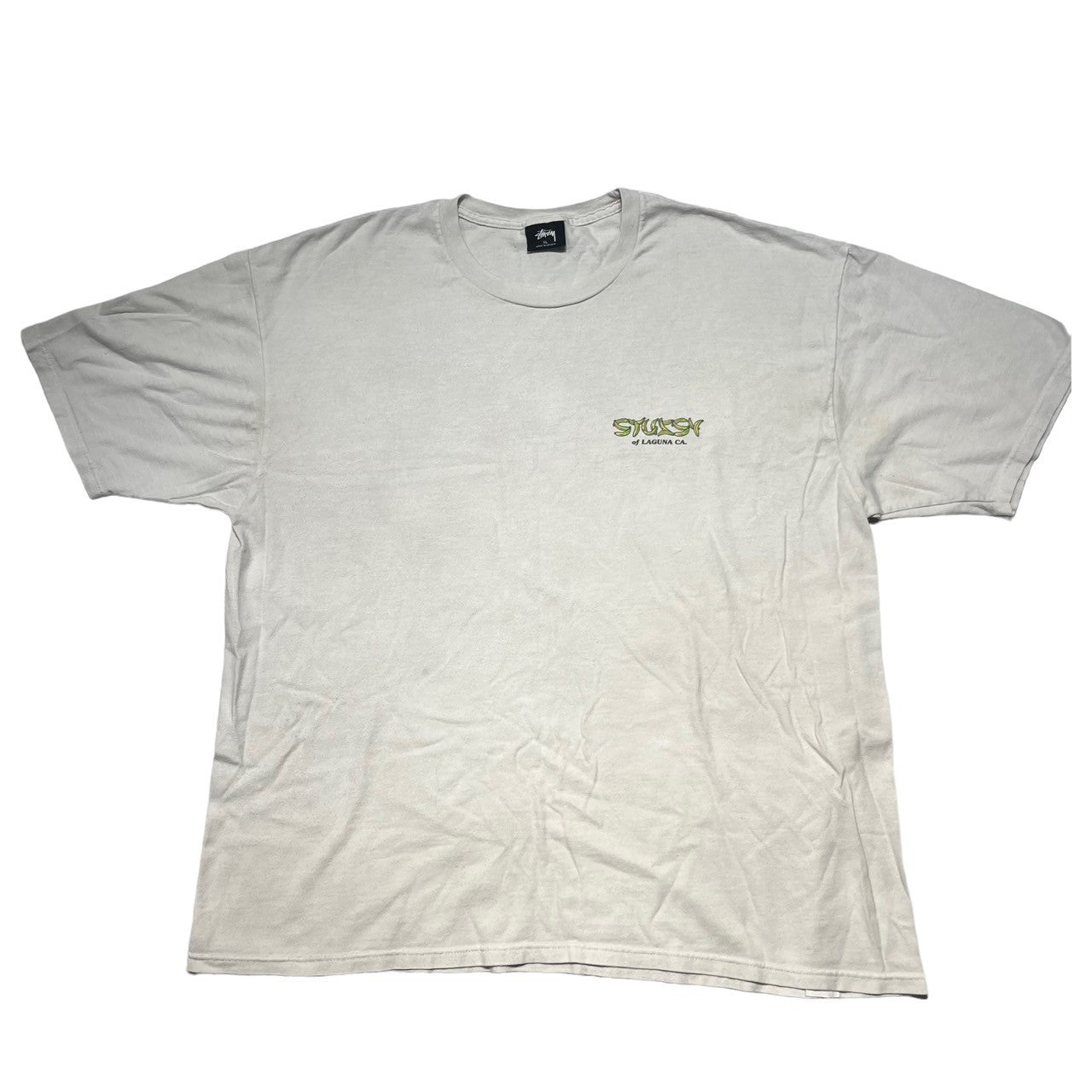 STUSSY(ステューシー) Psycho Tropics T-shirt サイコ トロッピクス Tシャツ バナナ XL ホワイト×イエロー