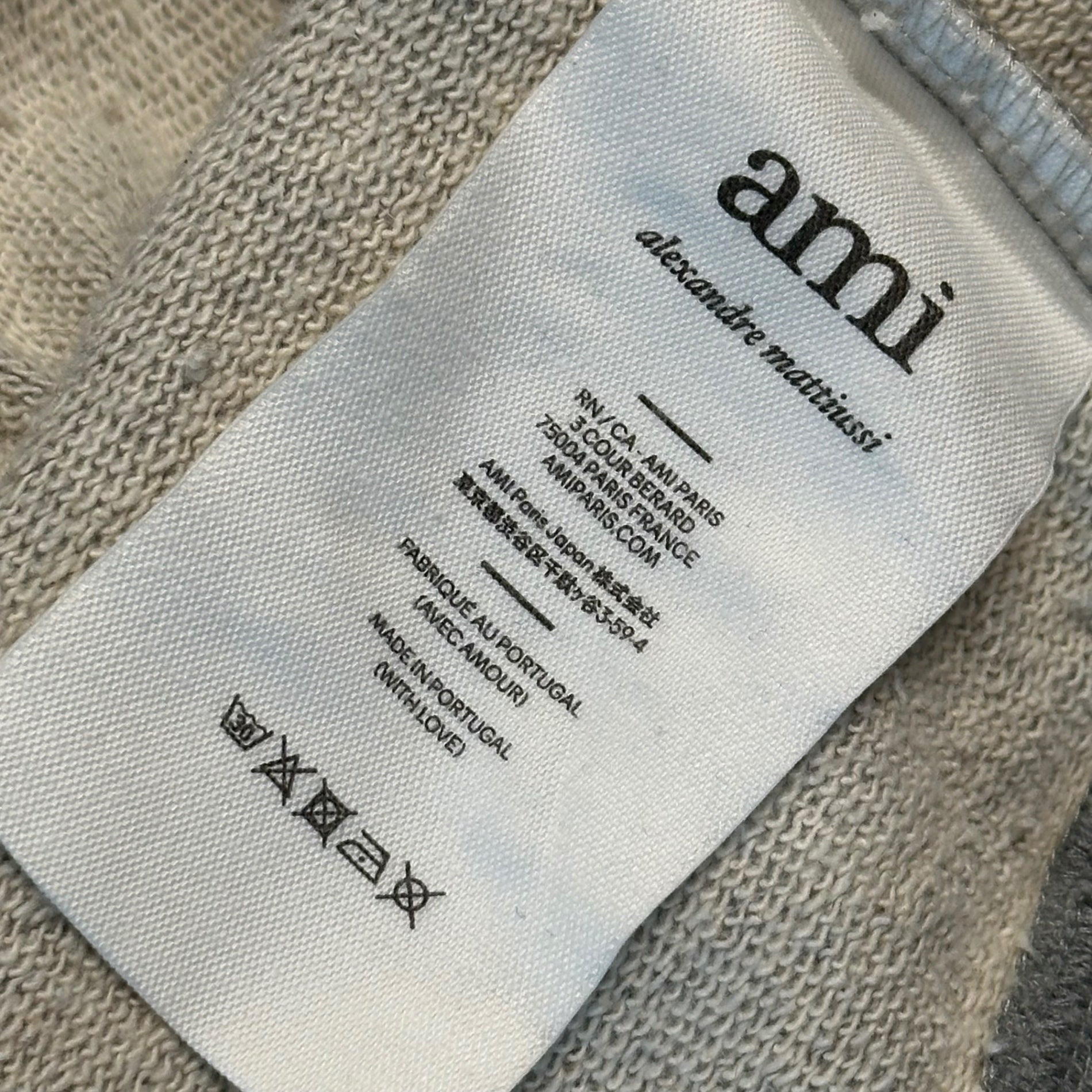 ami alexandre mattiussi(アミアレクサンドルマテュッシ) 24SS SMALL RED AMI DE COEUR HOODIE ハート ロゴ 刺繍 プルオーバー パーカー BFUSW200.730 L ライトグレー AMI PARIS