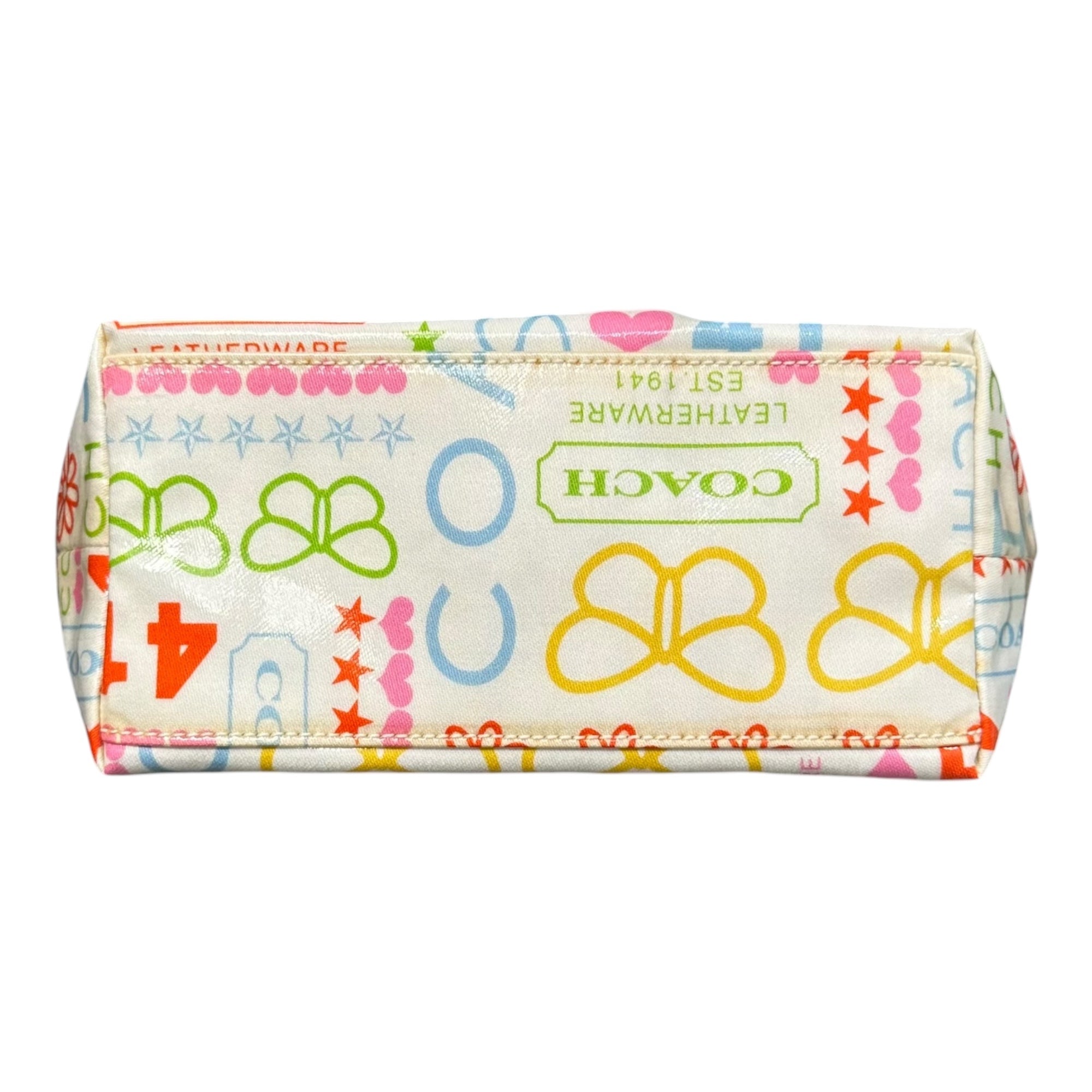 COACH(コーチ) All-Over Print Vanity Pouch 総柄 バニティ ポーチ マルチカラー エナメル