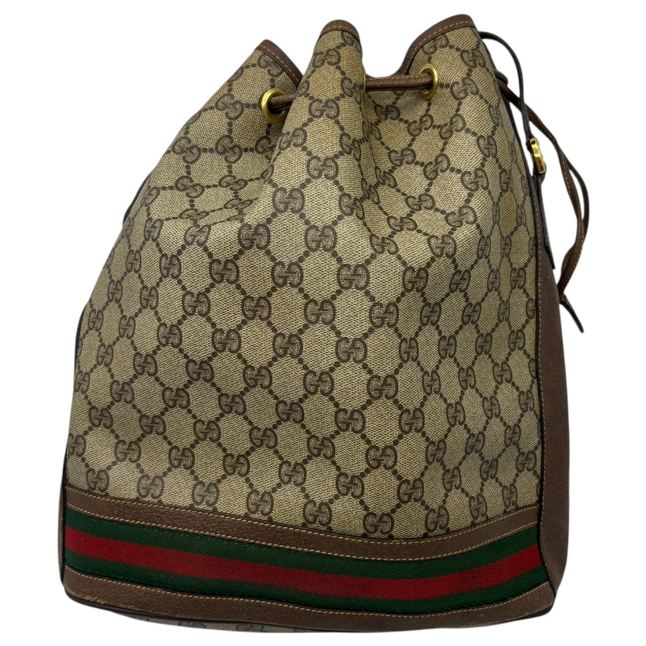 GUCCI(グッチ) Vintage Sherry Line Drawstring Shoulder Bag ヴィンテージ シェリーライン 巾着 ショルダー バッグ 001.084.0850 ベージュ