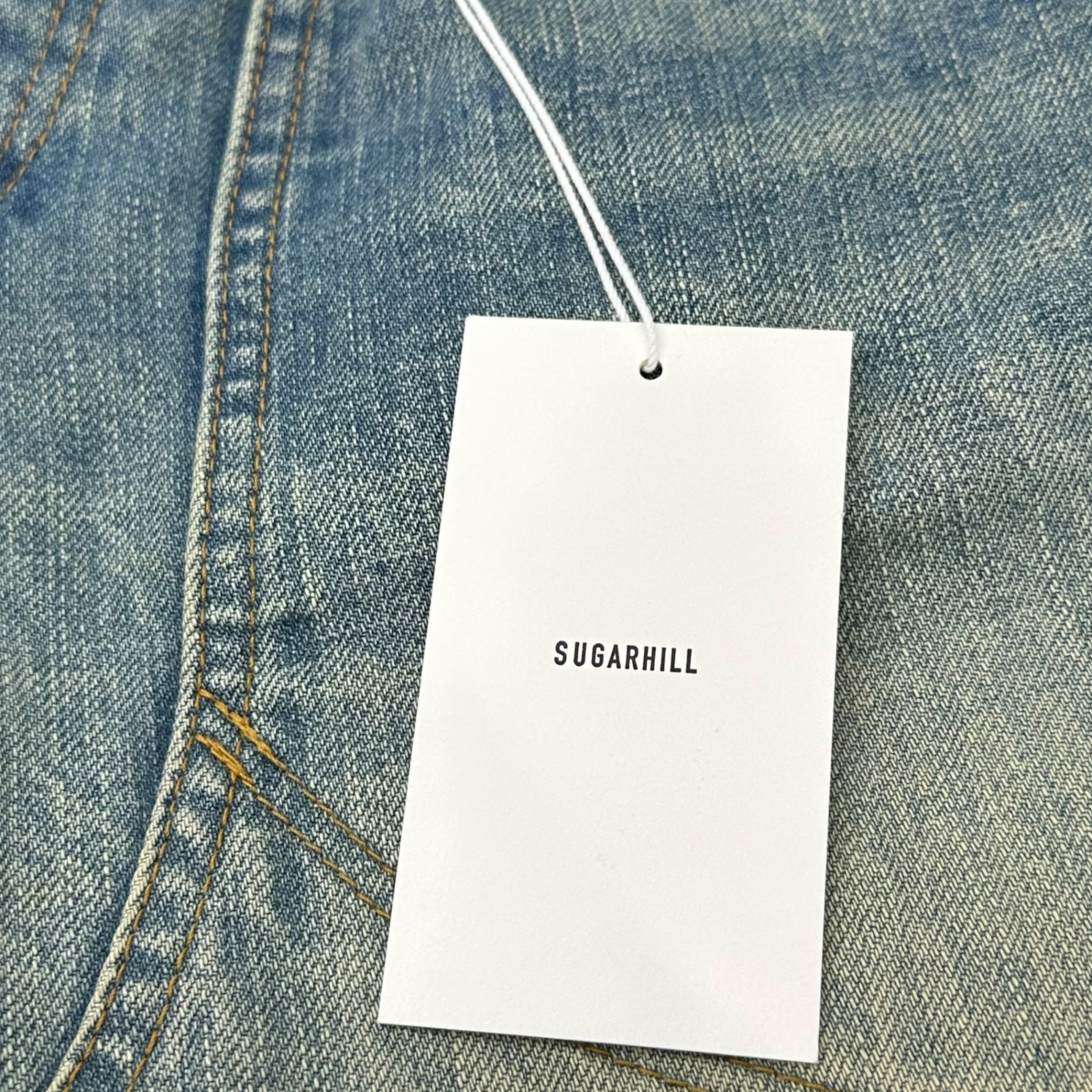 SUGARHILL(シュガーヒル) 21SSS double knee bell bottom ダブルニー ベルボトム デニム パンツ 21SSPT04 2 ライトインディゴ フレア ヴィンテージ加工