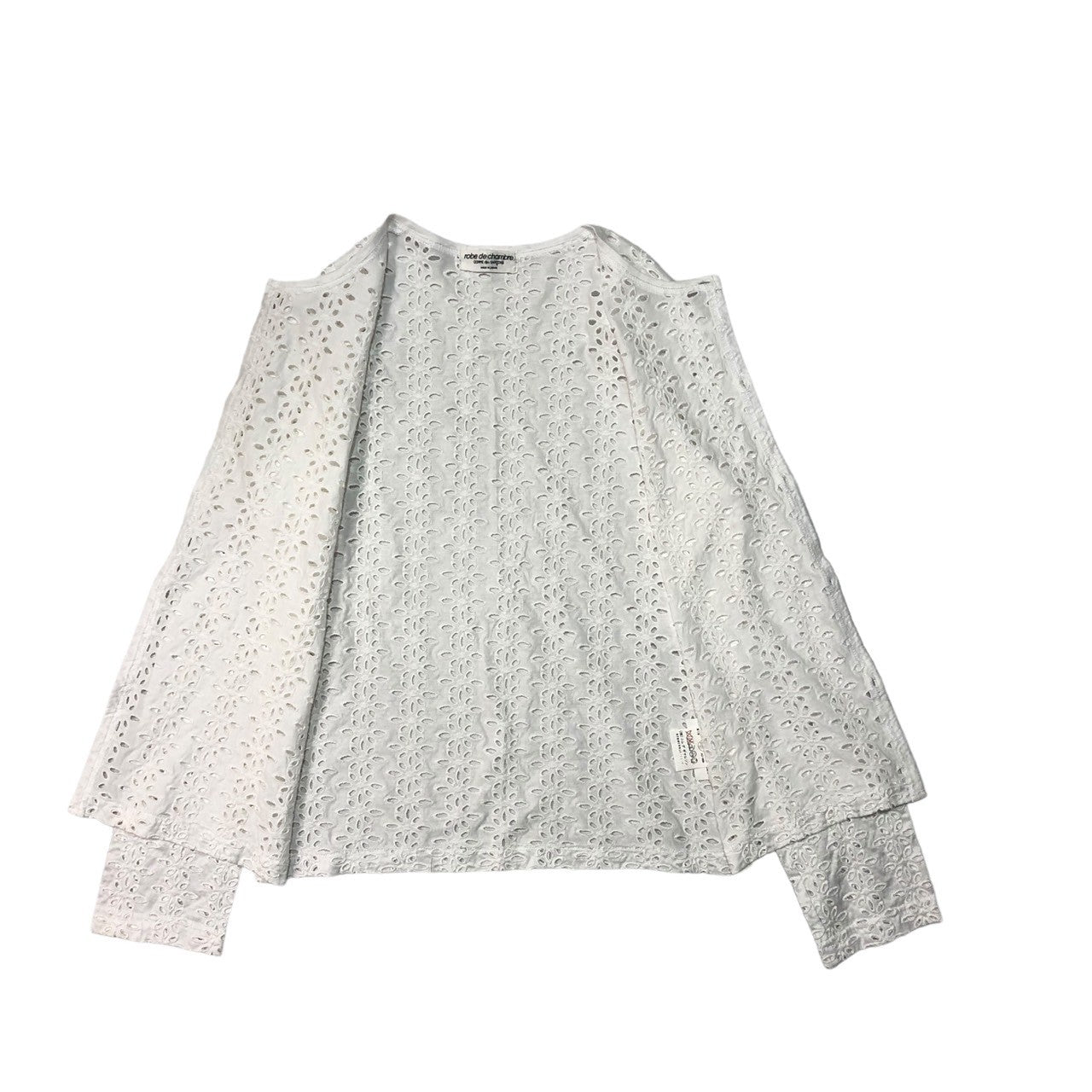 robe de chambre COMME des GARCONS(ローブドシャンブルコムデギャルソン)  90'sフラワーカットワークコットンカーディガン/本人期/川久保玲 RT-100210 SIZE FREE ホワイト AD1998