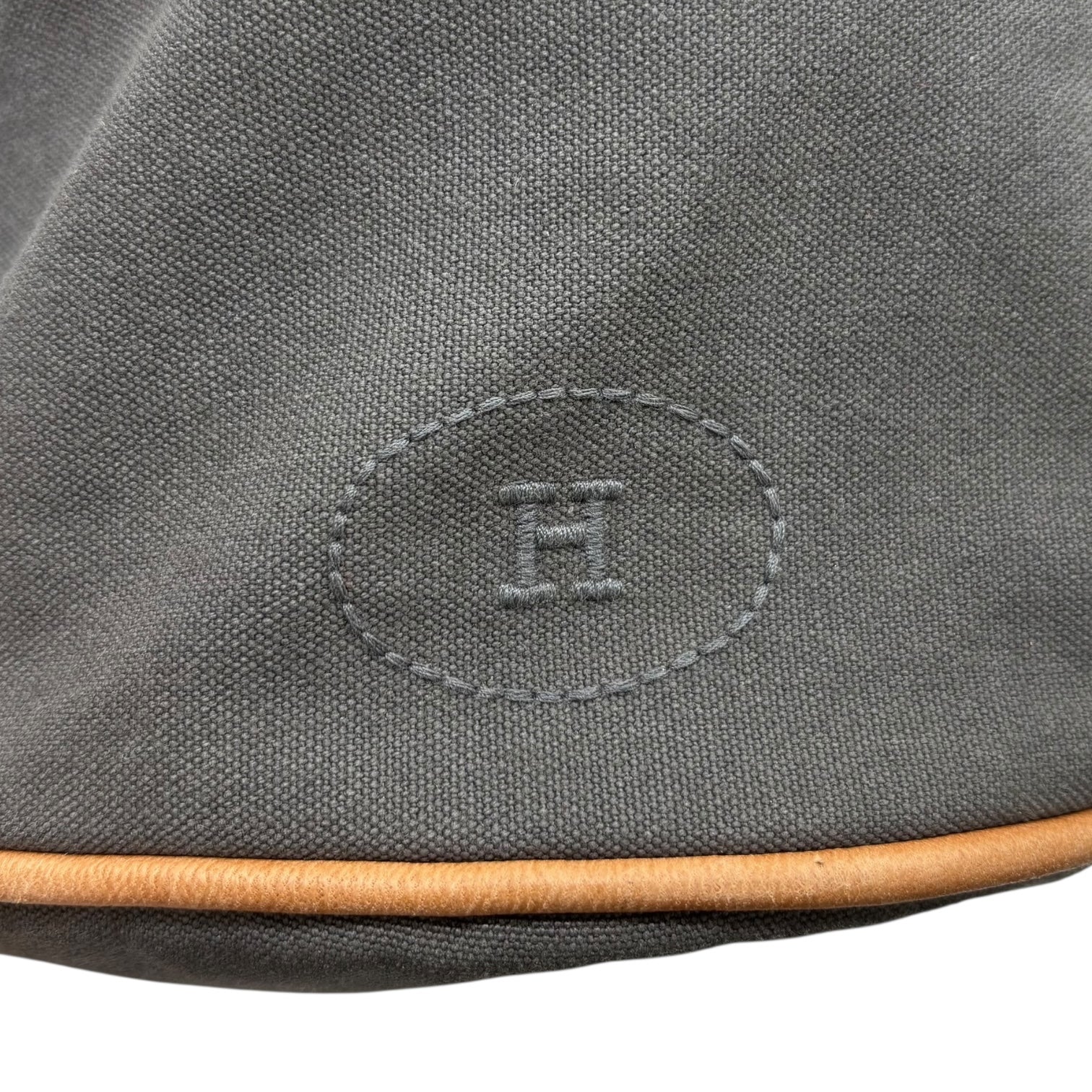 HERMES(エルメス) Polochon Mimir Drawstring Knapsack Shoulder Bag ポロションミミル 巾着 ナップサック ショルダー バッグ グレー×ブラウン